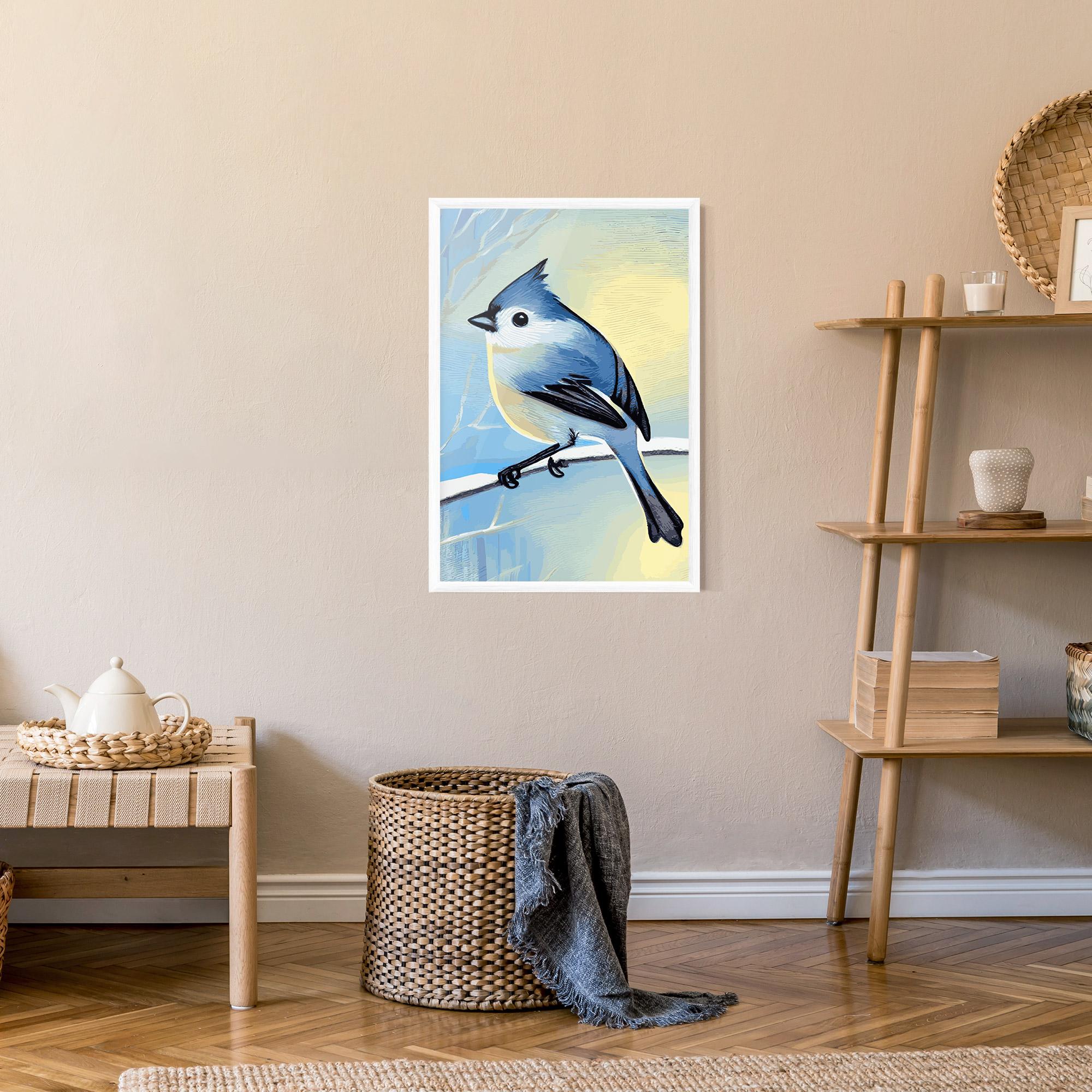 Gerahmte Poster Bird Winter Painting mockup 9