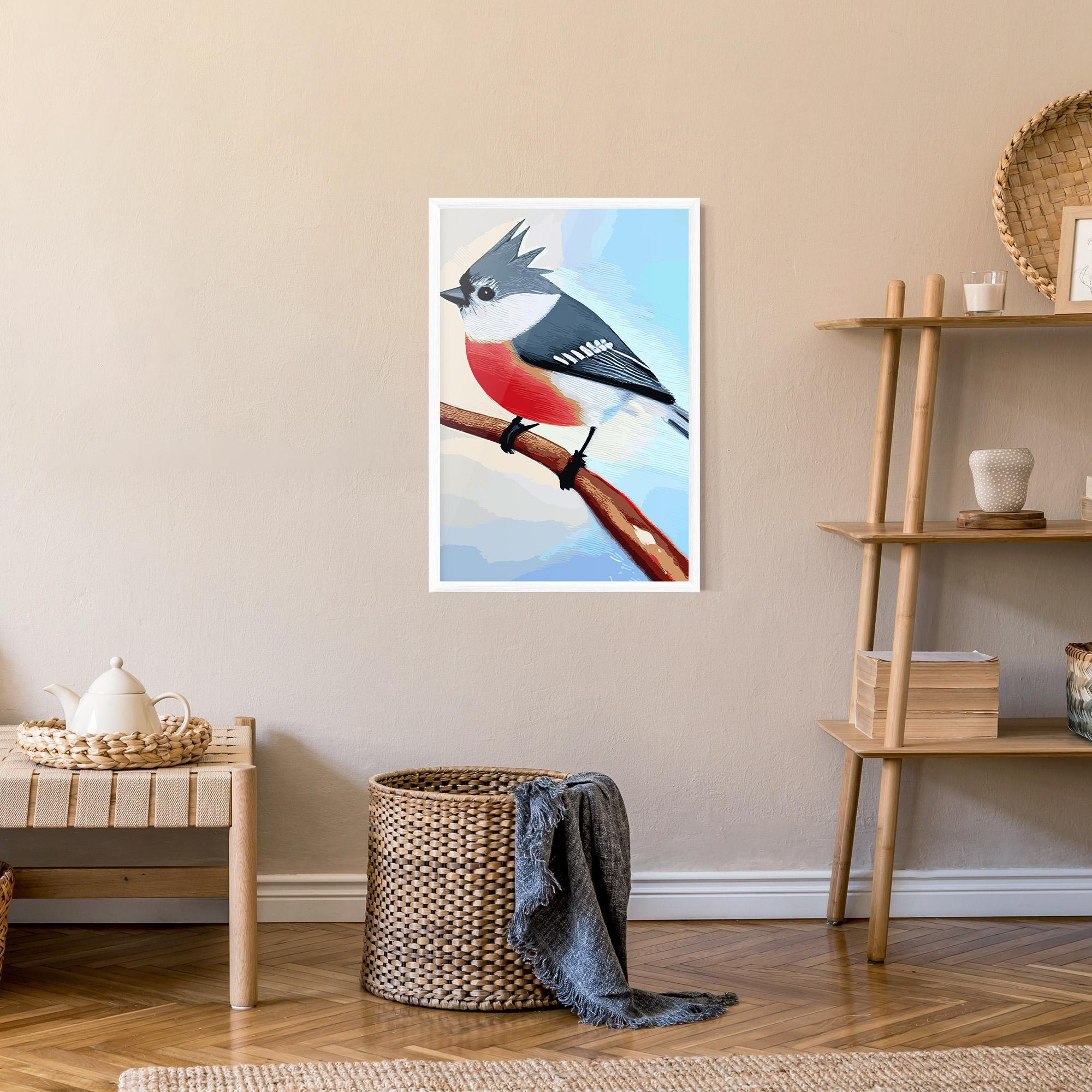 Gerahmte Poster Blue Bird Painting mockup 9