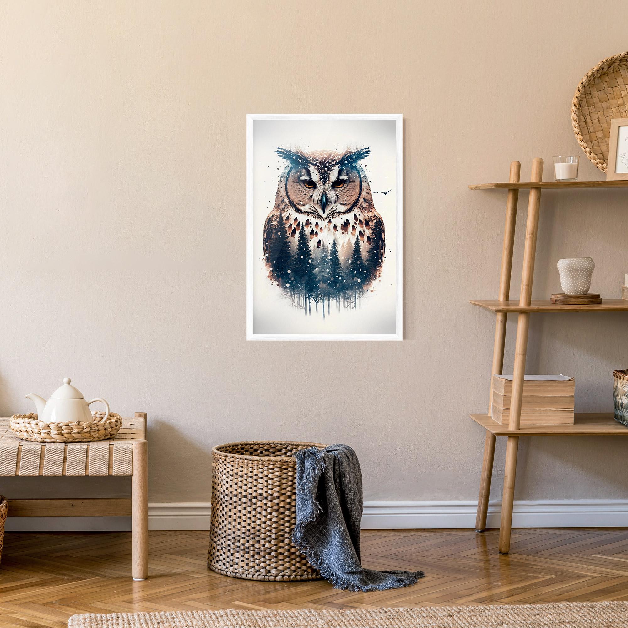 Gerahmte Poster Owl Portrait mockup 9