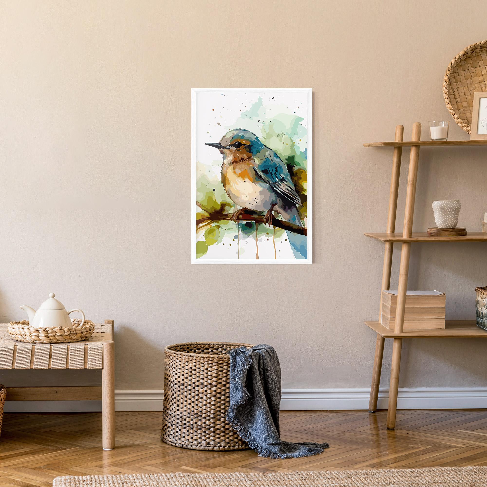 Gerahmte Poster Pretty Blue Bird mockup 9