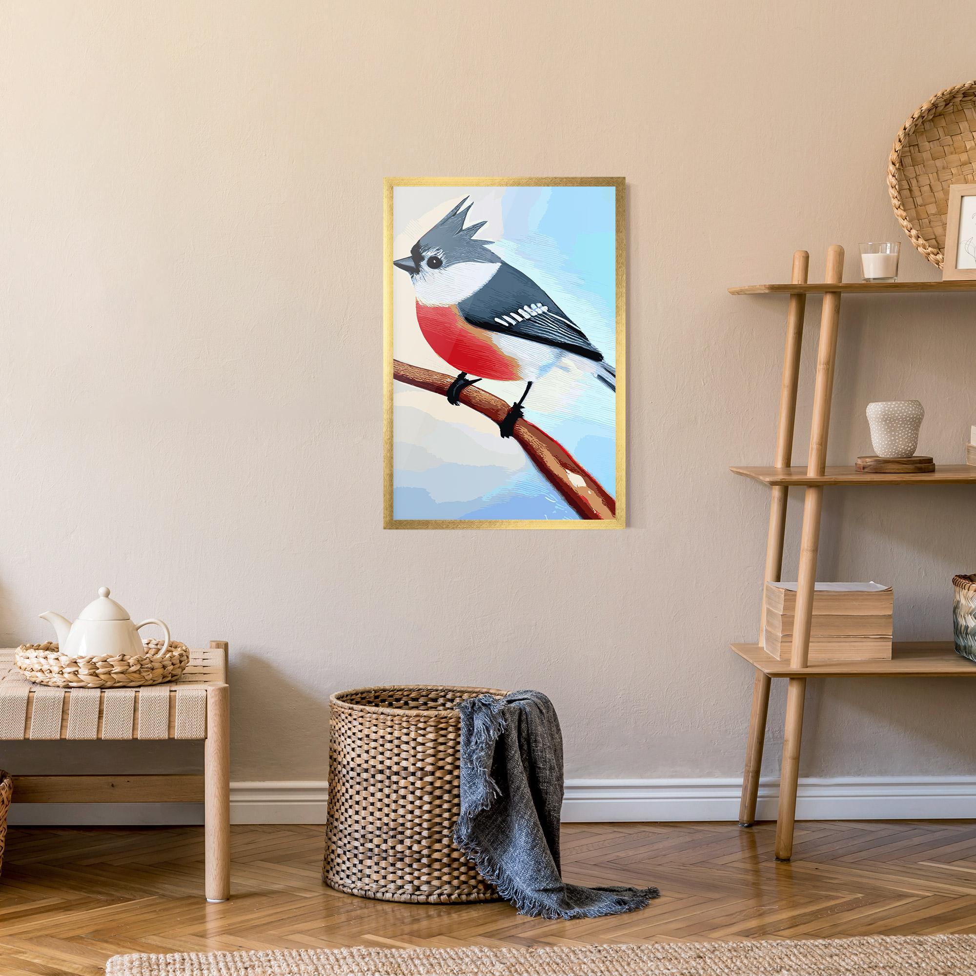 Gerahmte Poster Blue Bird Painting mockup 9