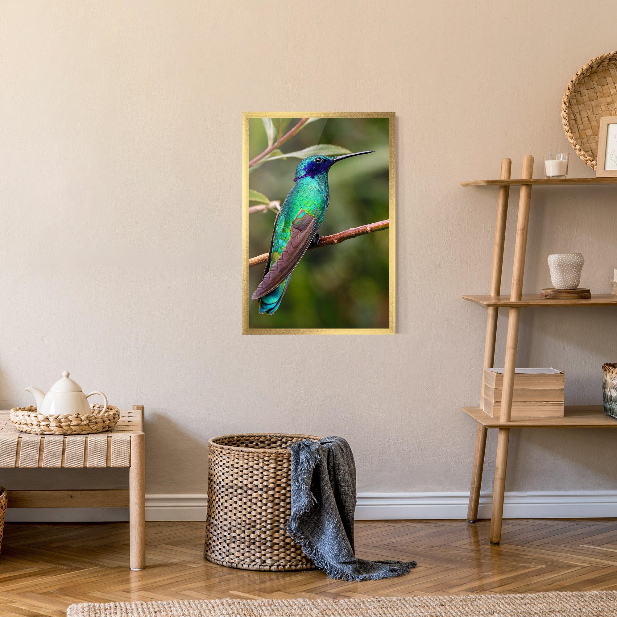 Gerahmte Poster Green Bird mockup 9