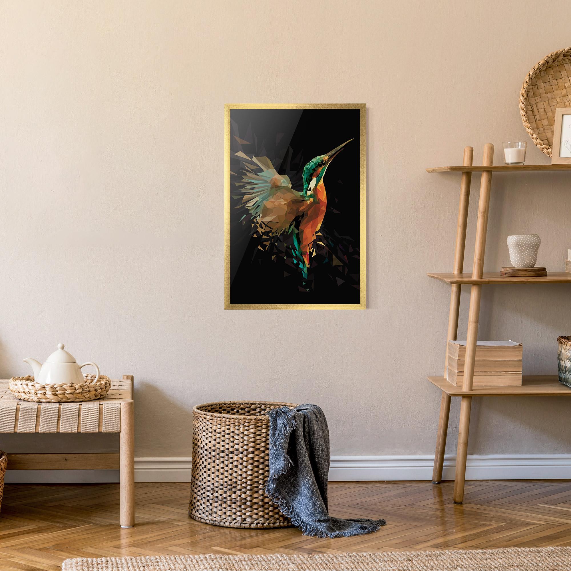 Gerahmte Poster Hummingbird Splash mockup 9