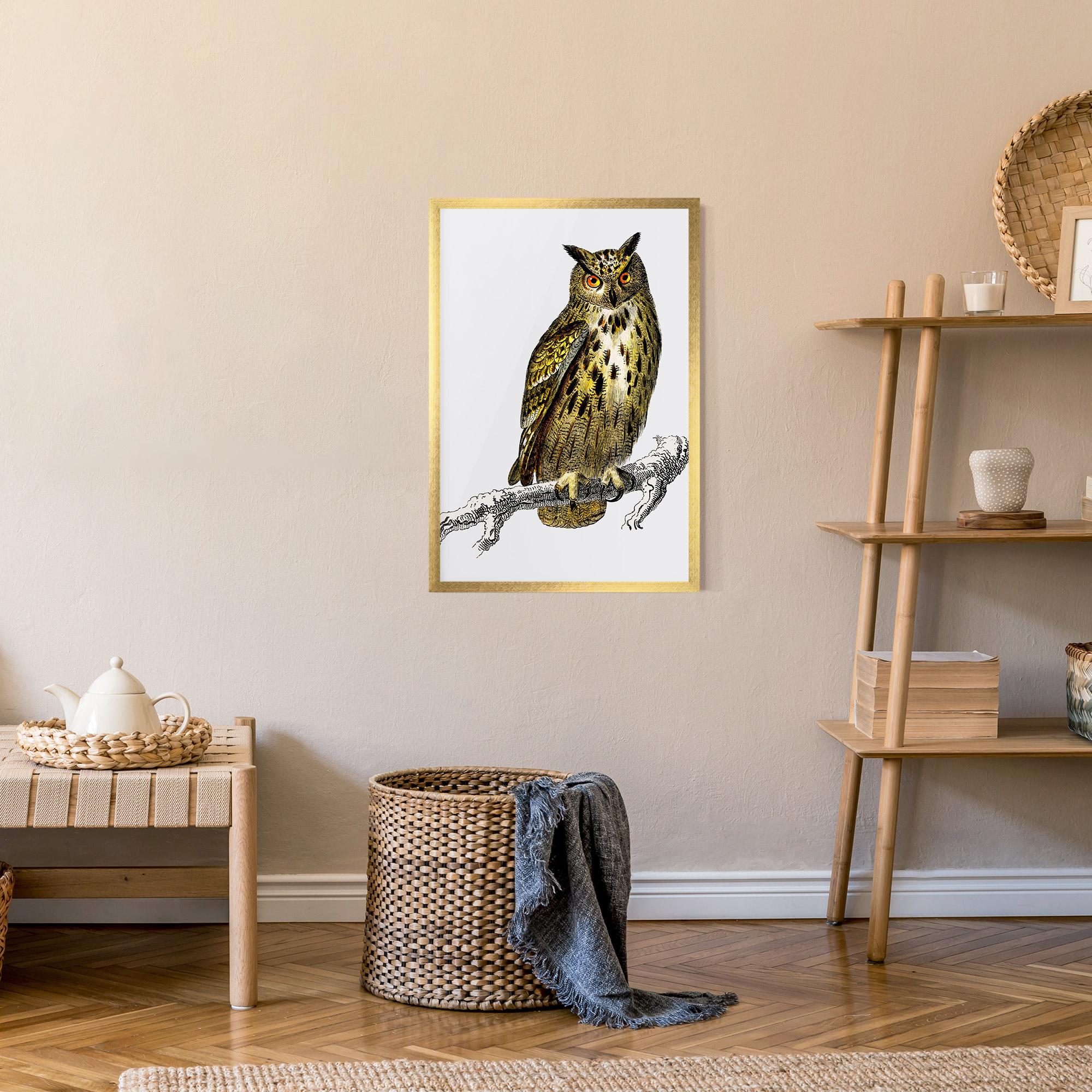 Gerahmte Poster Yellow Owl mockup 9