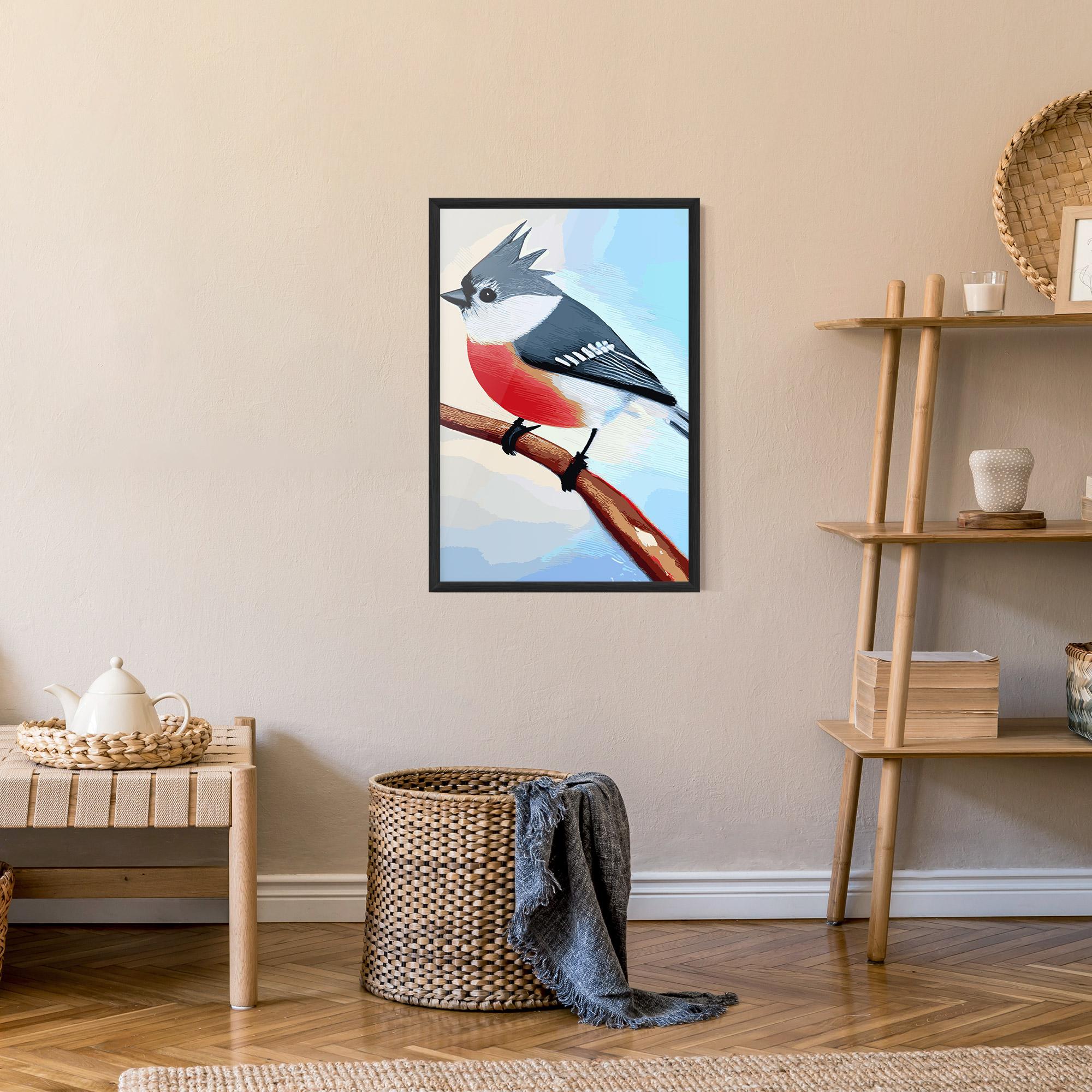 Gerahmte Poster Blue Bird Painting mockup 9