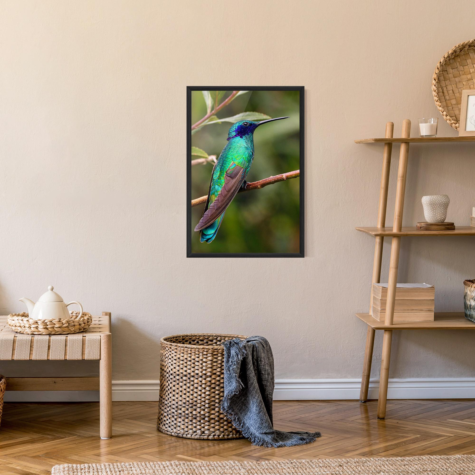 Gerahmte Poster Green Bird mockup 9