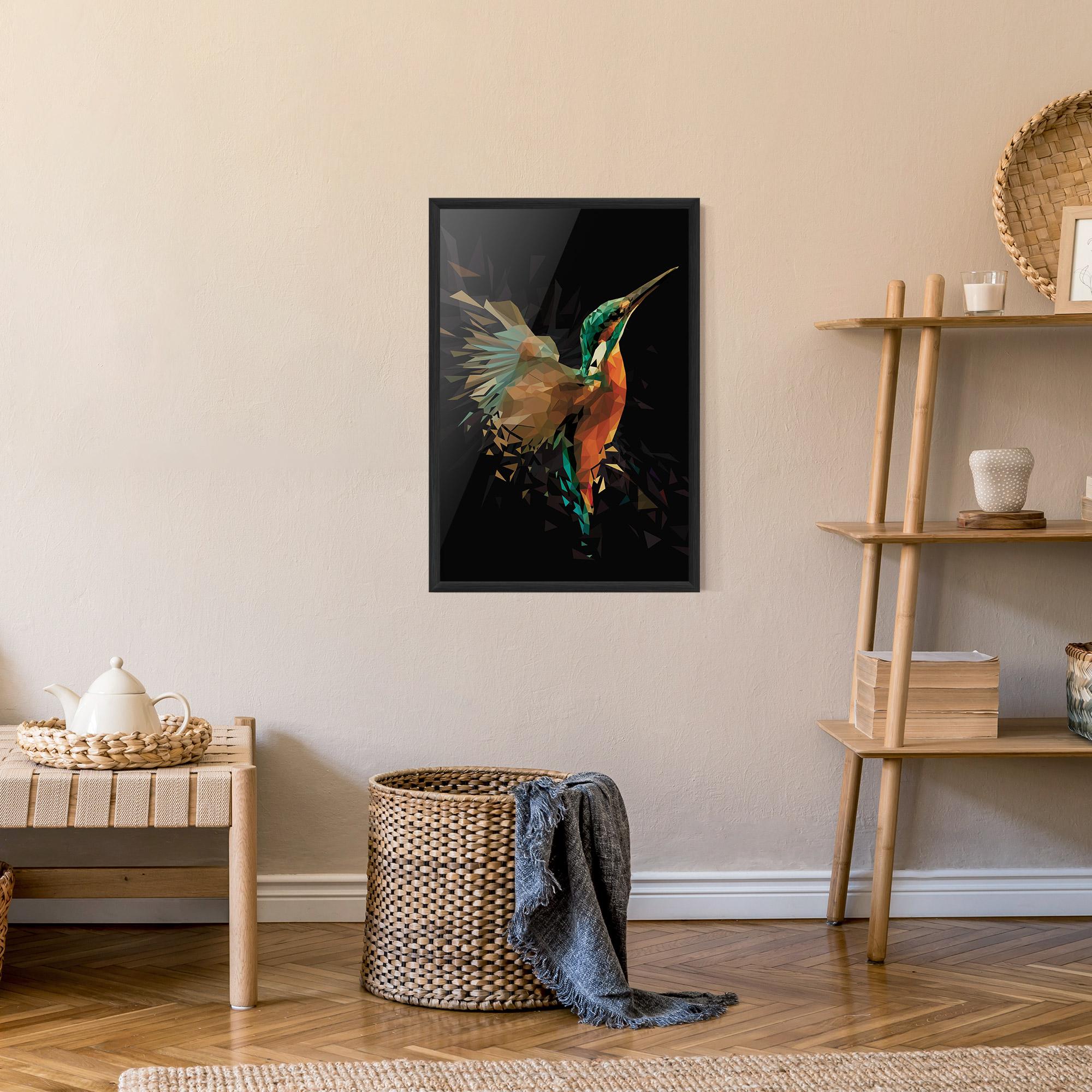 Gerahmte Poster Hummingbird Splash mockup 9
