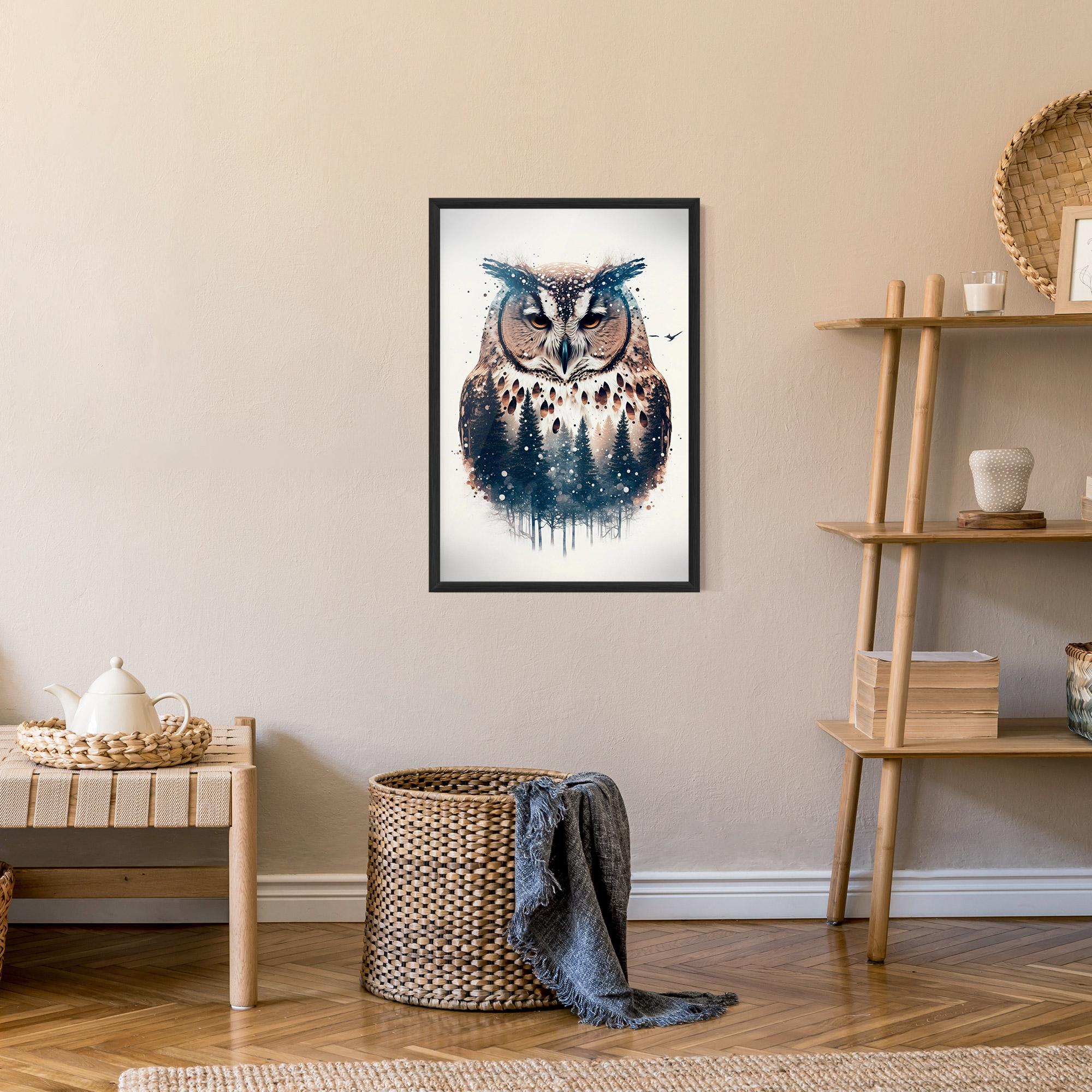 Gerahmte Poster Owl Portrait mockup 9