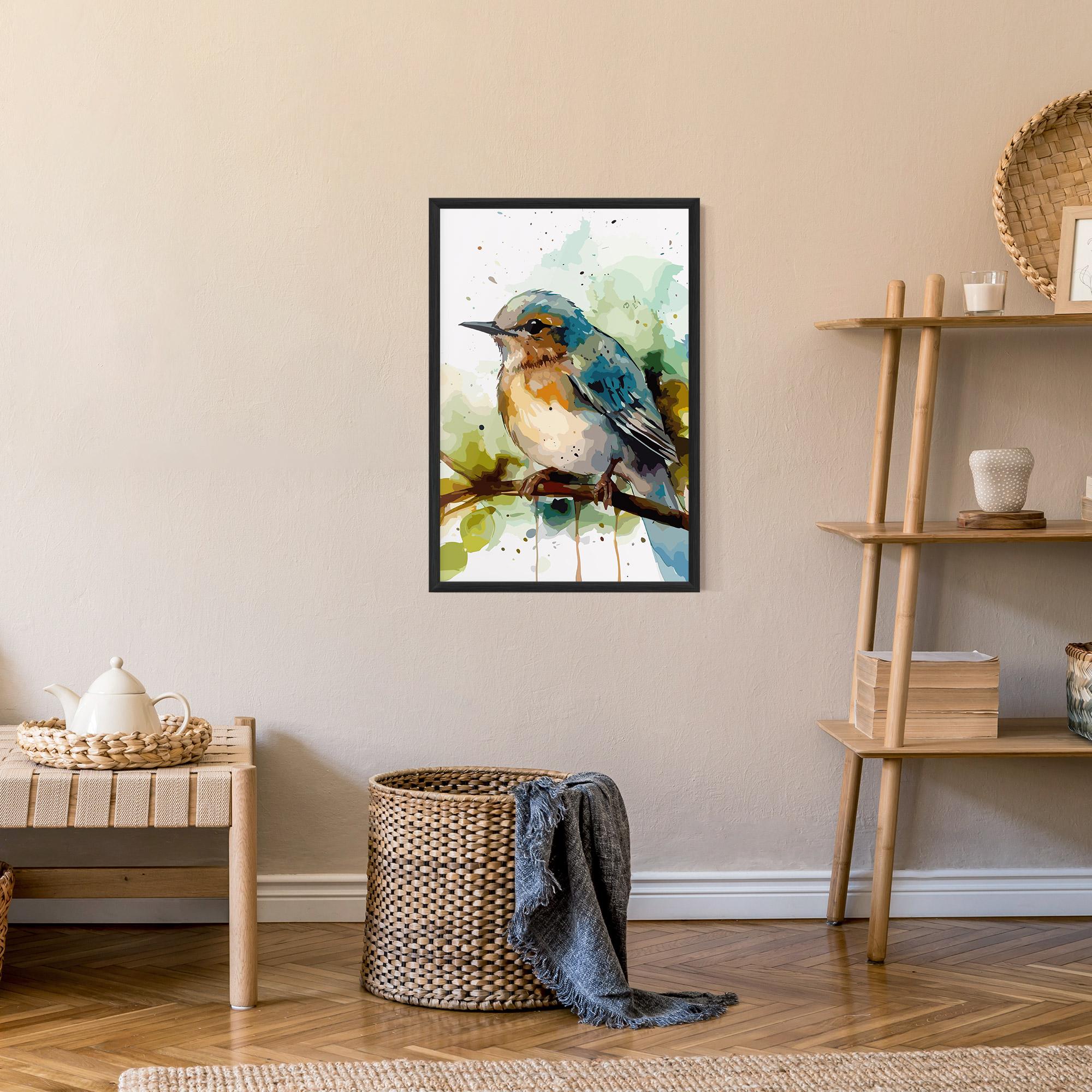Gerahmte Poster Pretty Blue Bird mockup 9