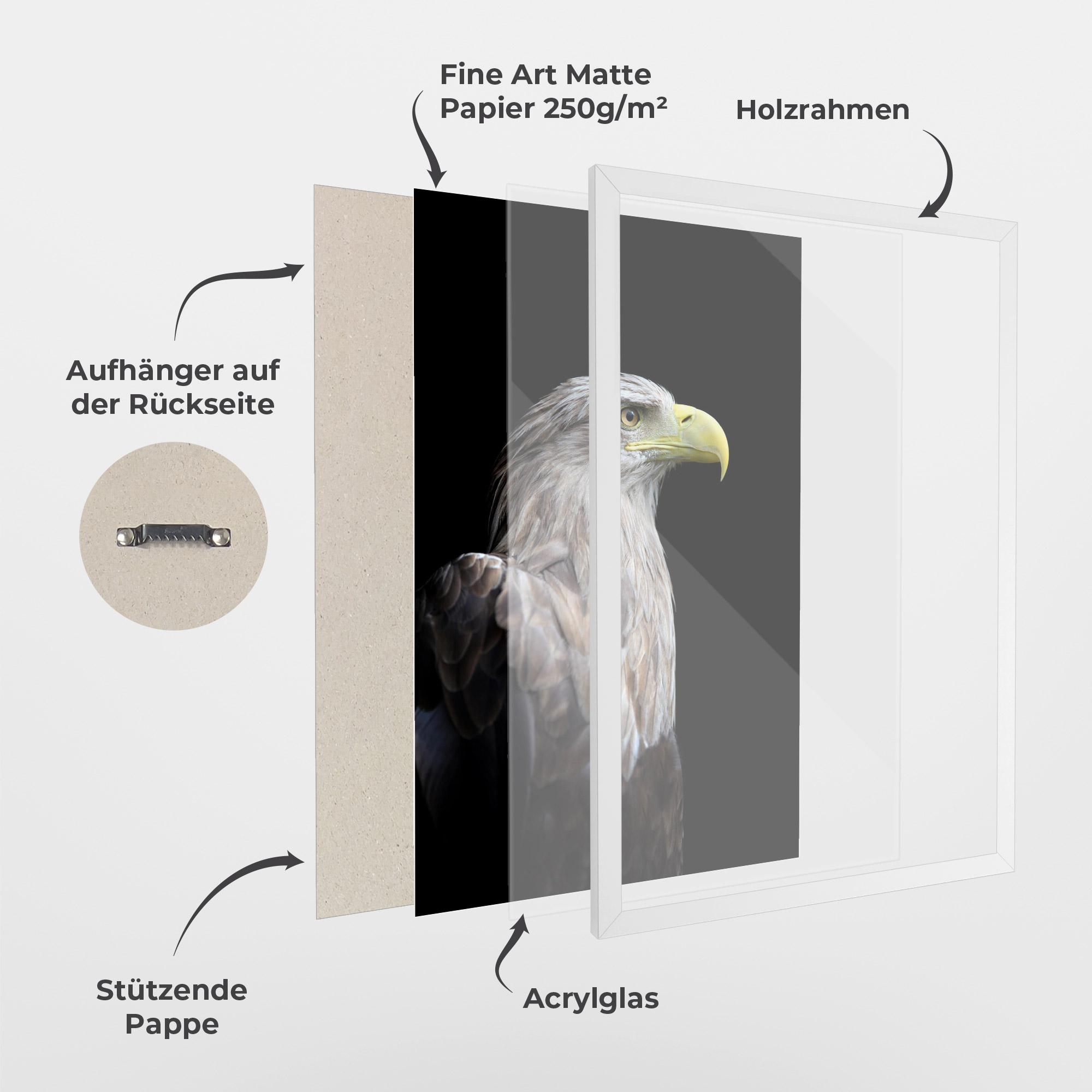 Gerahmte Poster Close Up Eagle mockup 1