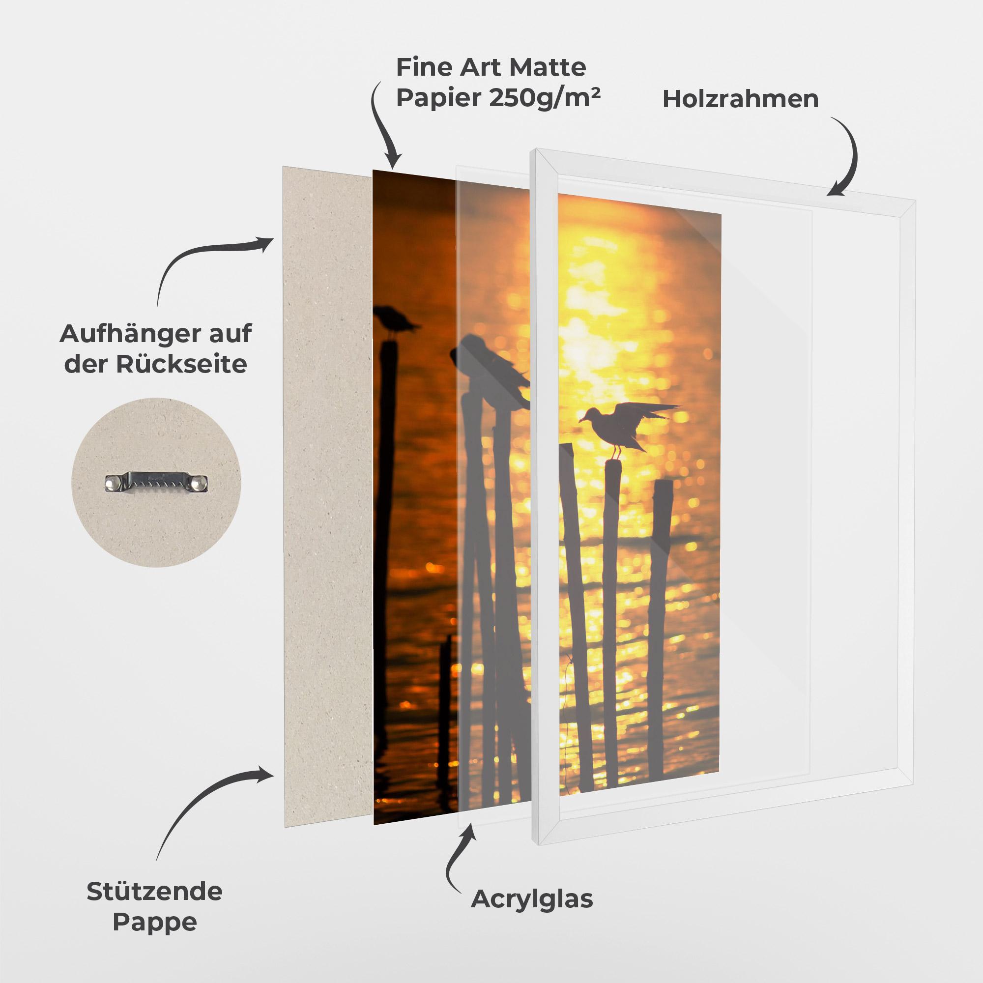 Gerahmte Poster Silhouettes Birds mockup 1