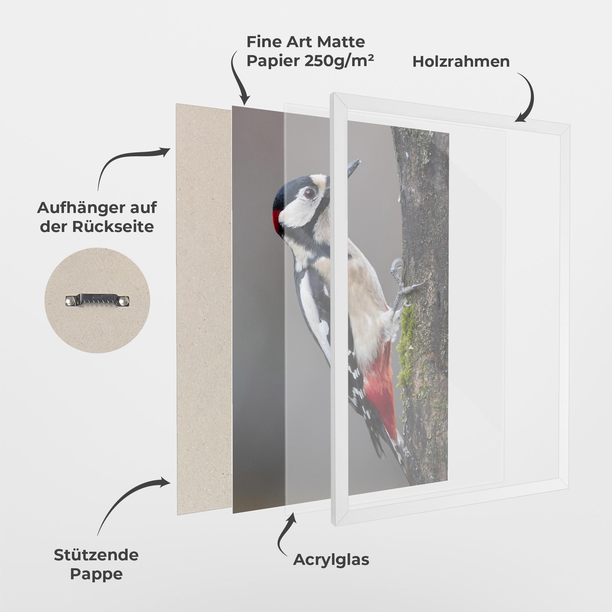 Gerahmte Poster Woodpecker mockup 1