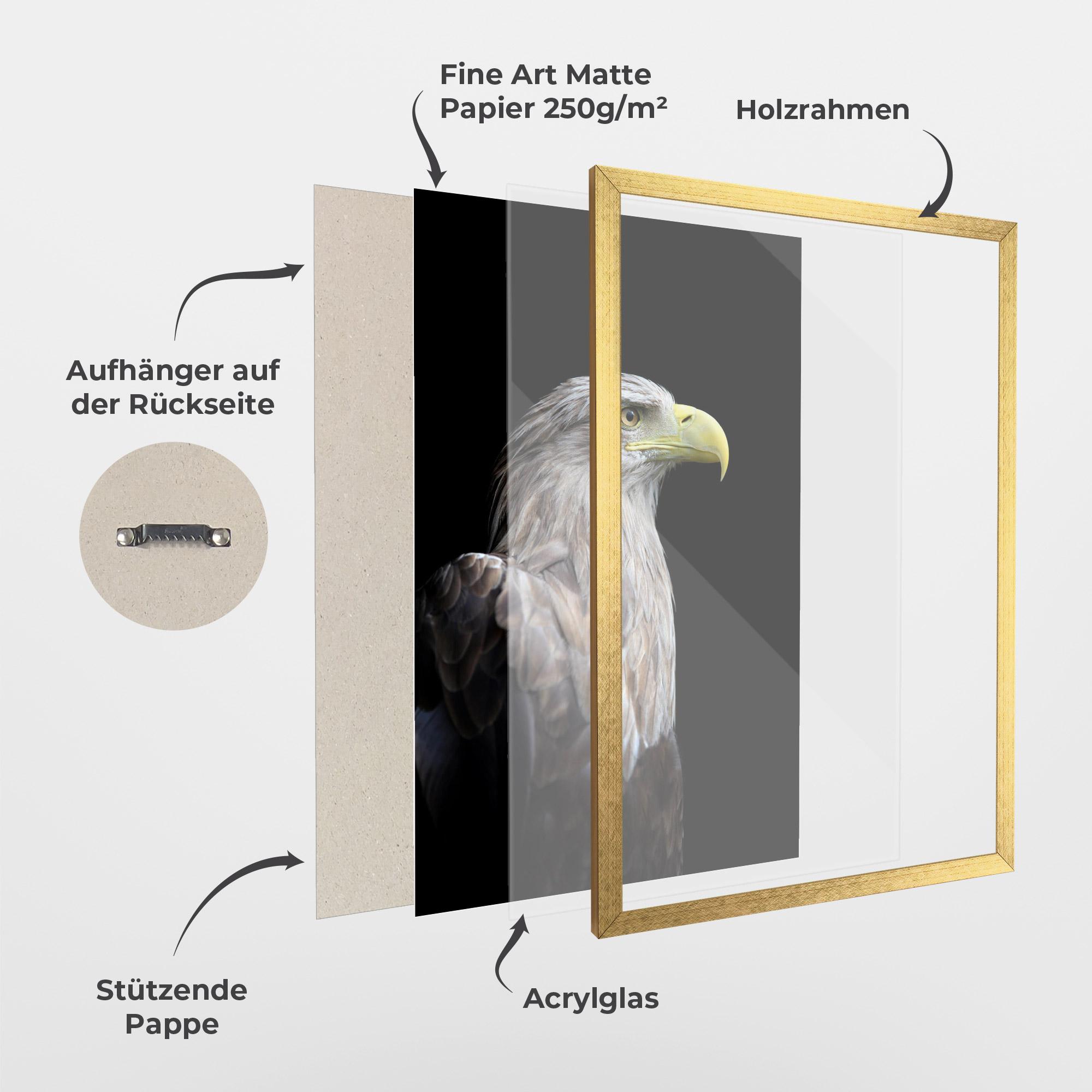Gerahmte Poster Close Up Eagle mockup 1