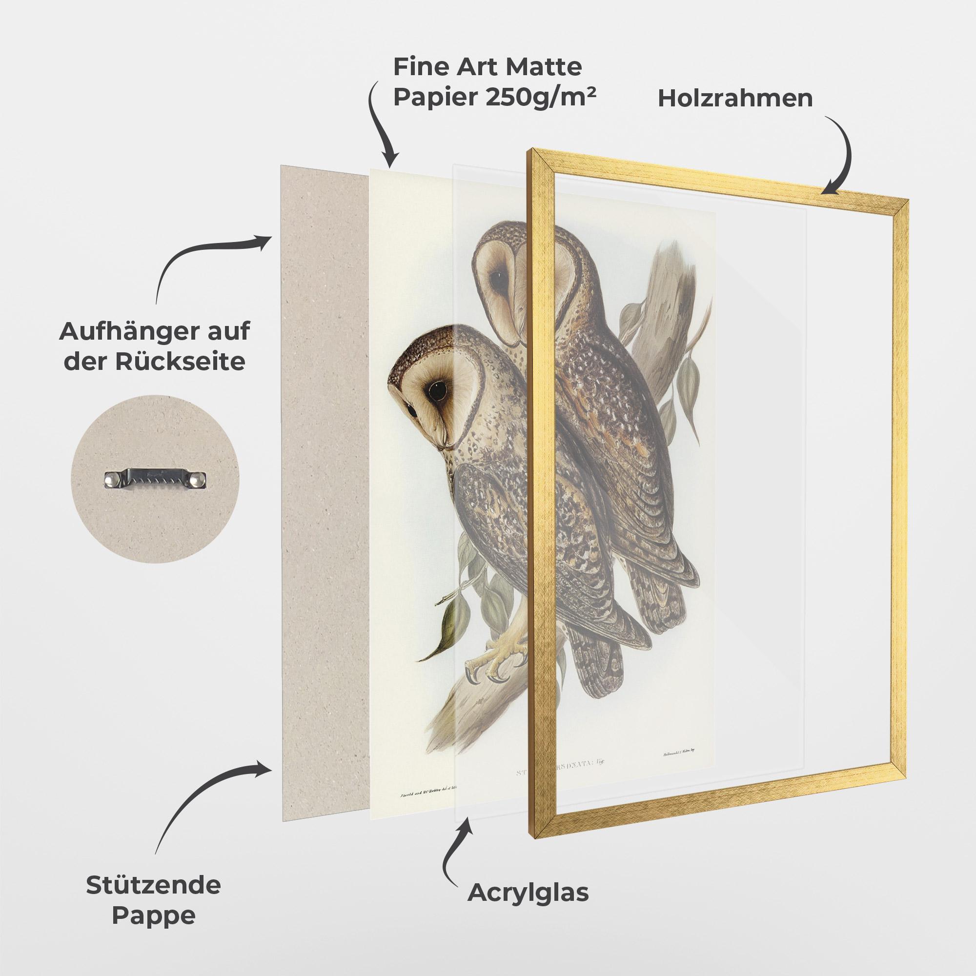 Gerahmte Poster Owl Family mockup 1