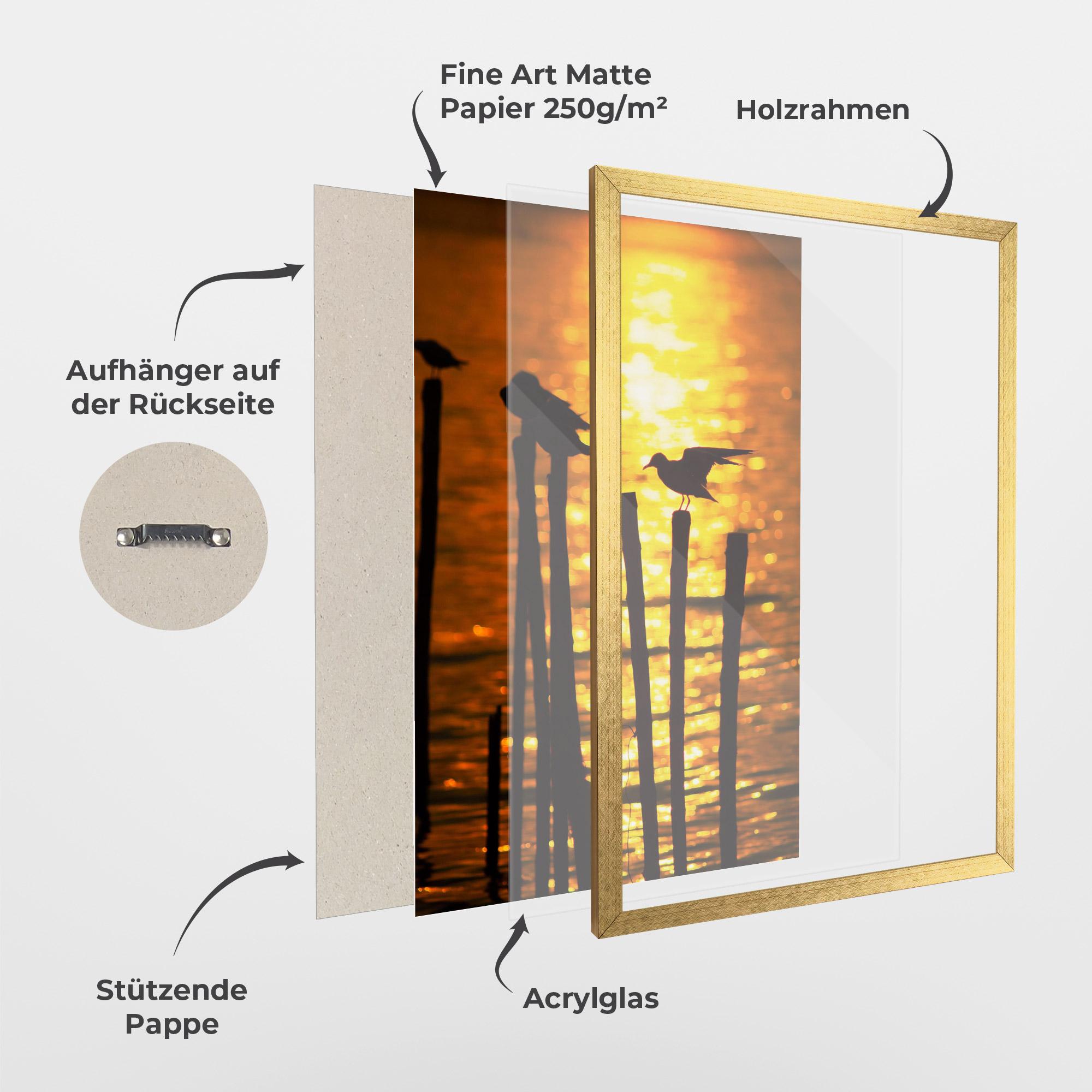 Gerahmte Poster Silhouettes Birds mockup 1
