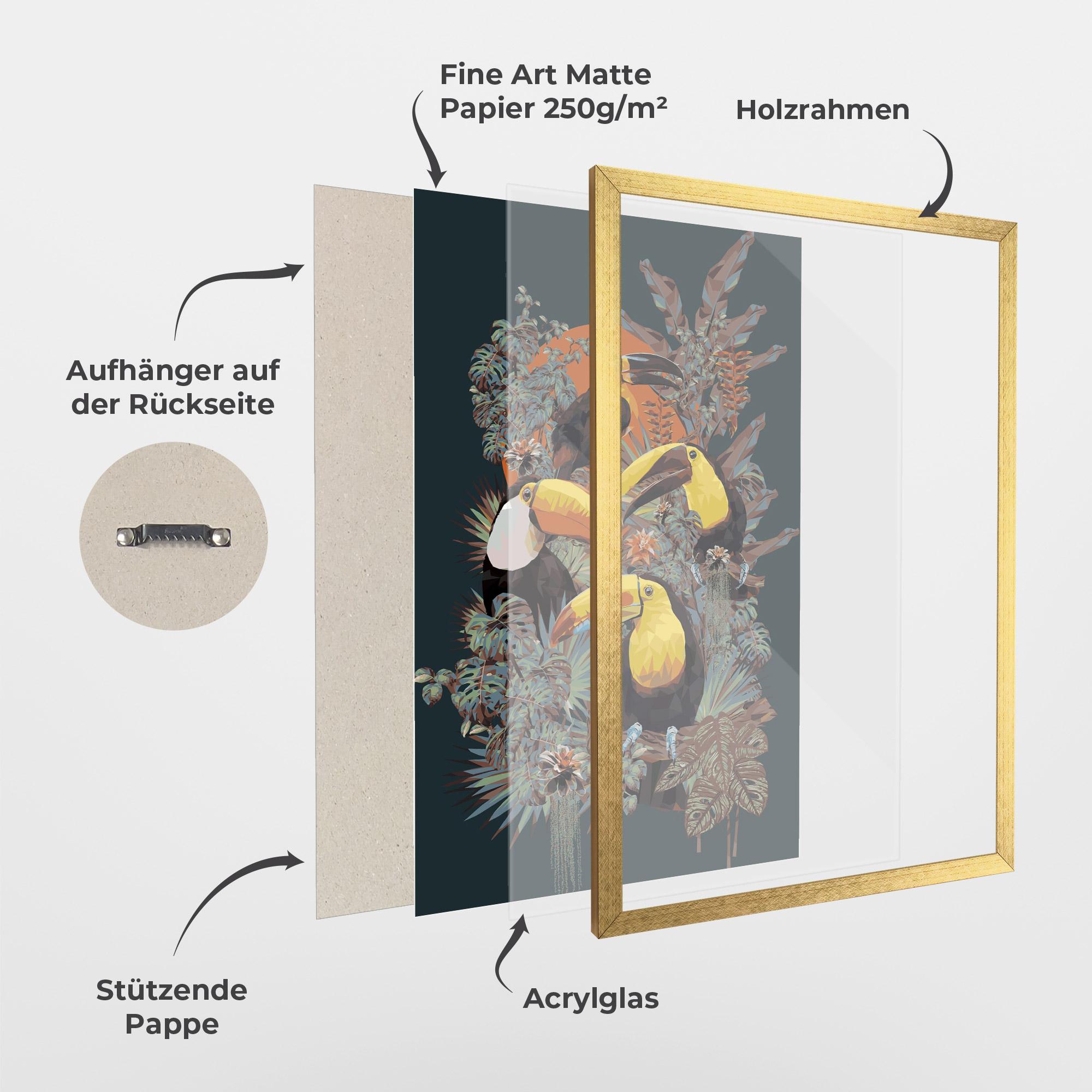 Gerahmte Poster Toucan Birds mockup 1