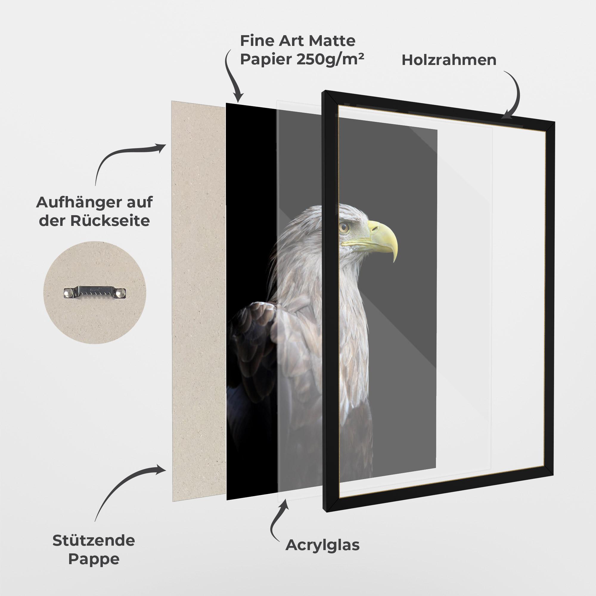 Gerahmte Poster Close Up Eagle mockup 1