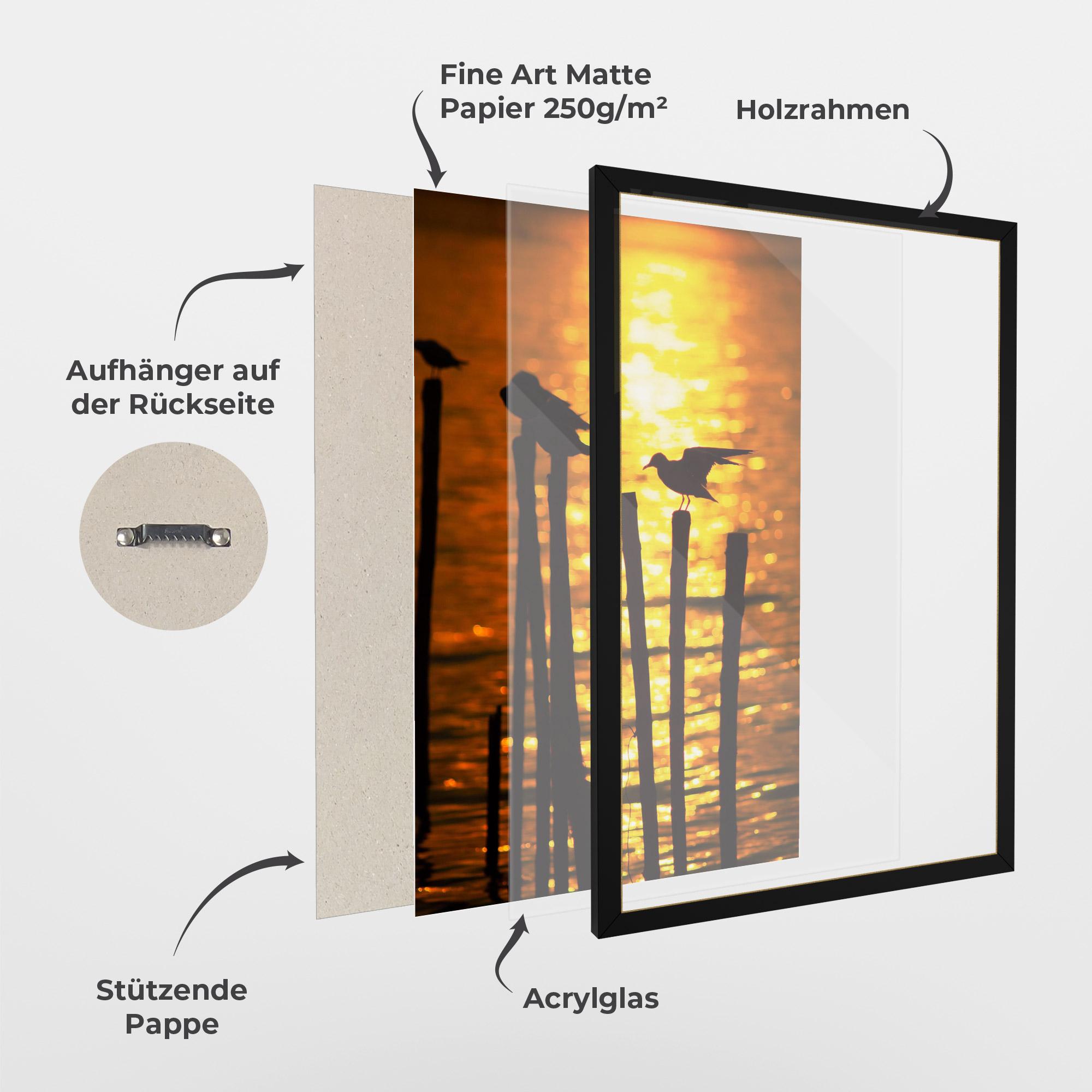 Gerahmte Poster Silhouettes Birds mockup 1
