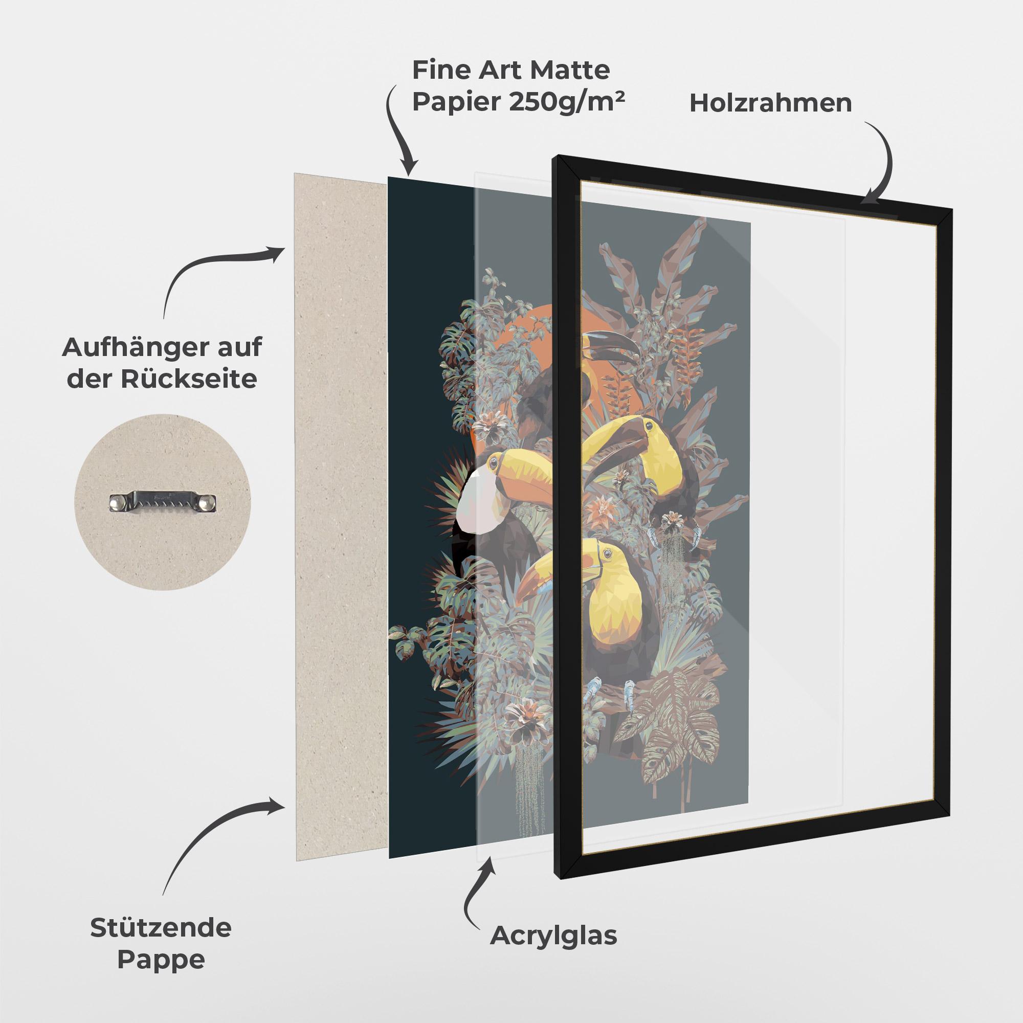 Gerahmte Poster Toucan Birds mockup 1