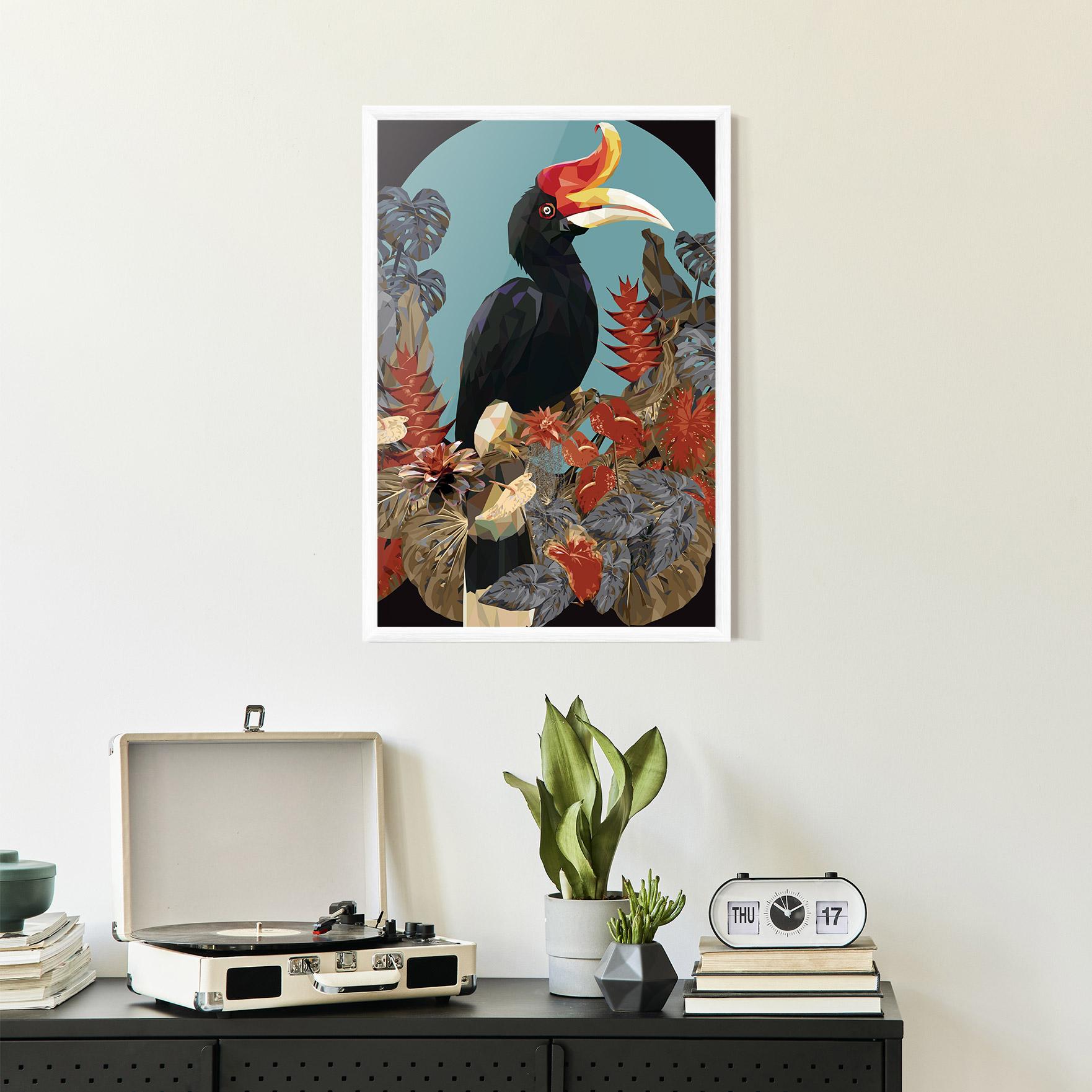 Gerahmte Poster Black Interesting Bird mockup 2