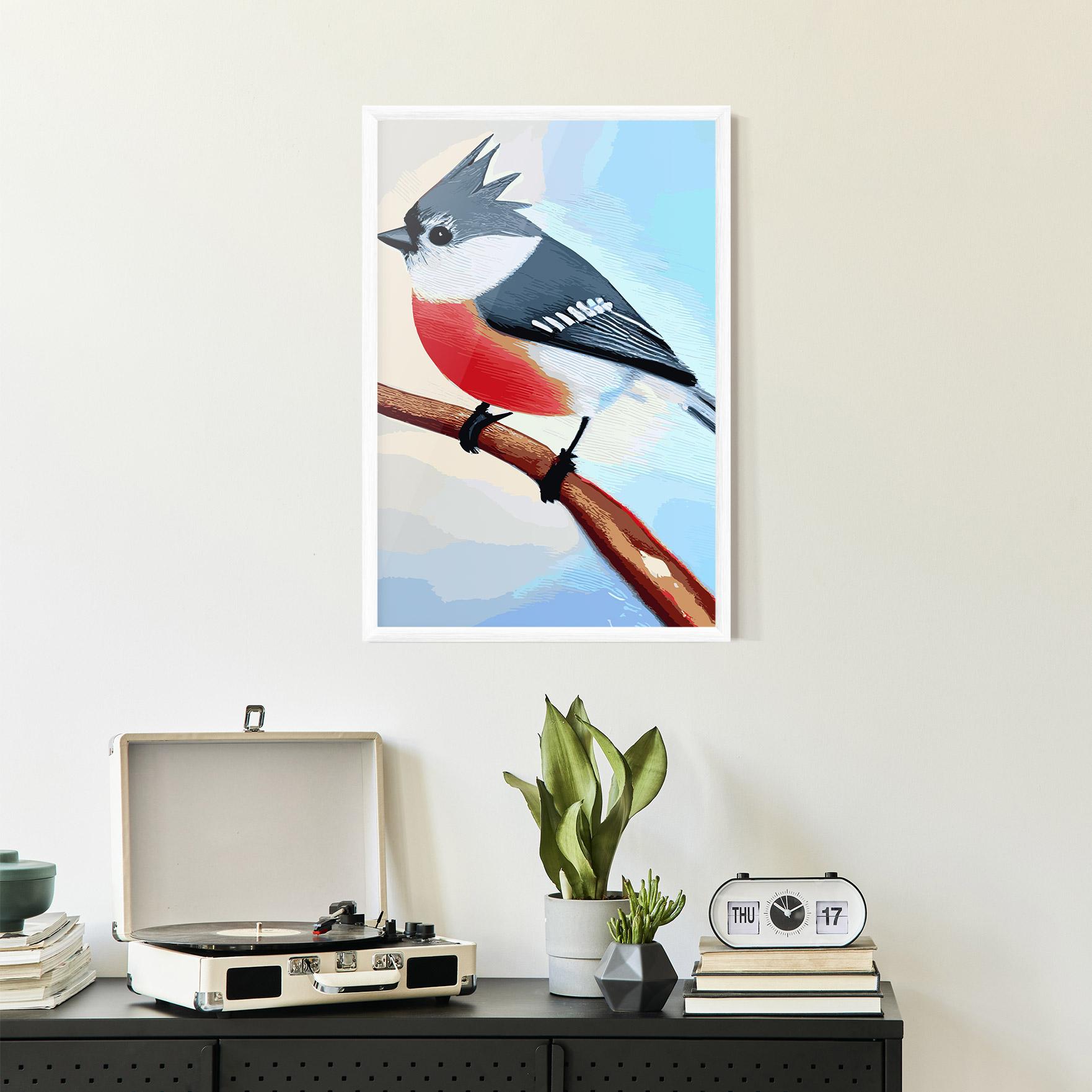 Gerahmte Poster Blue Bird Painting mockup 2