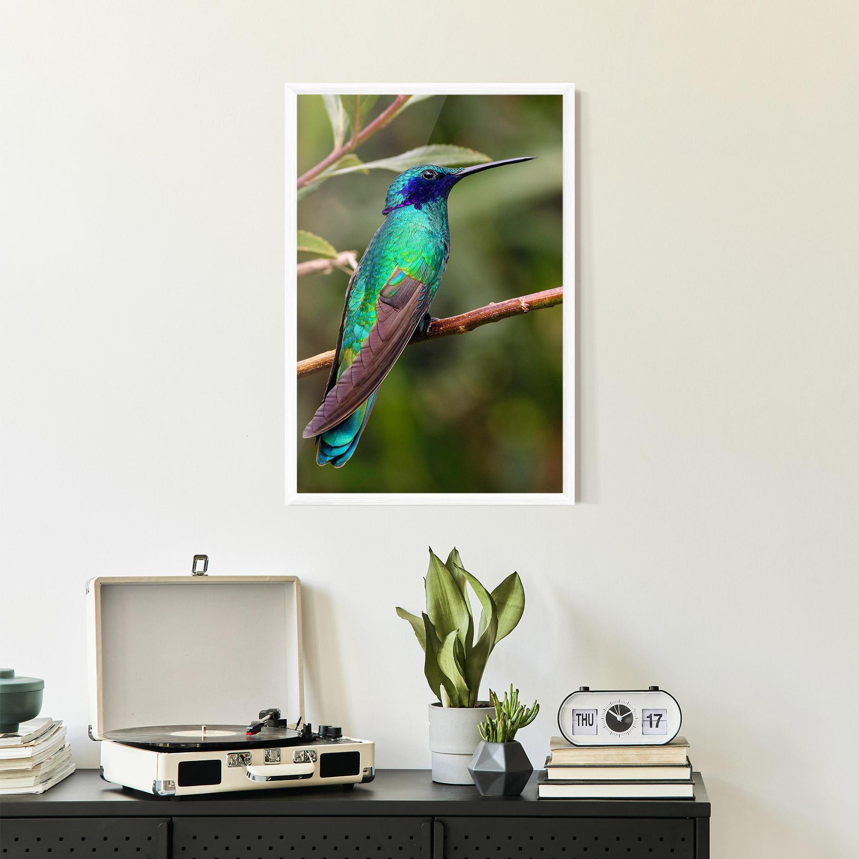 Gerahmte Poster Green Bird mockup 2