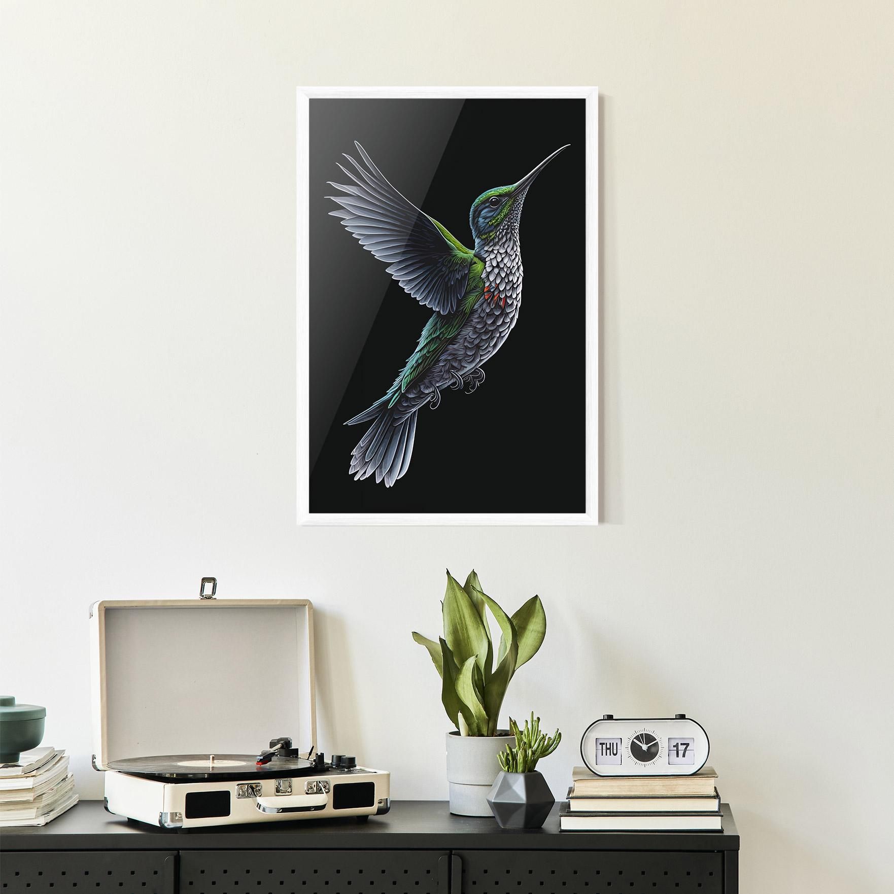 Gerahmte Poster Green Hummingbird mockup 2