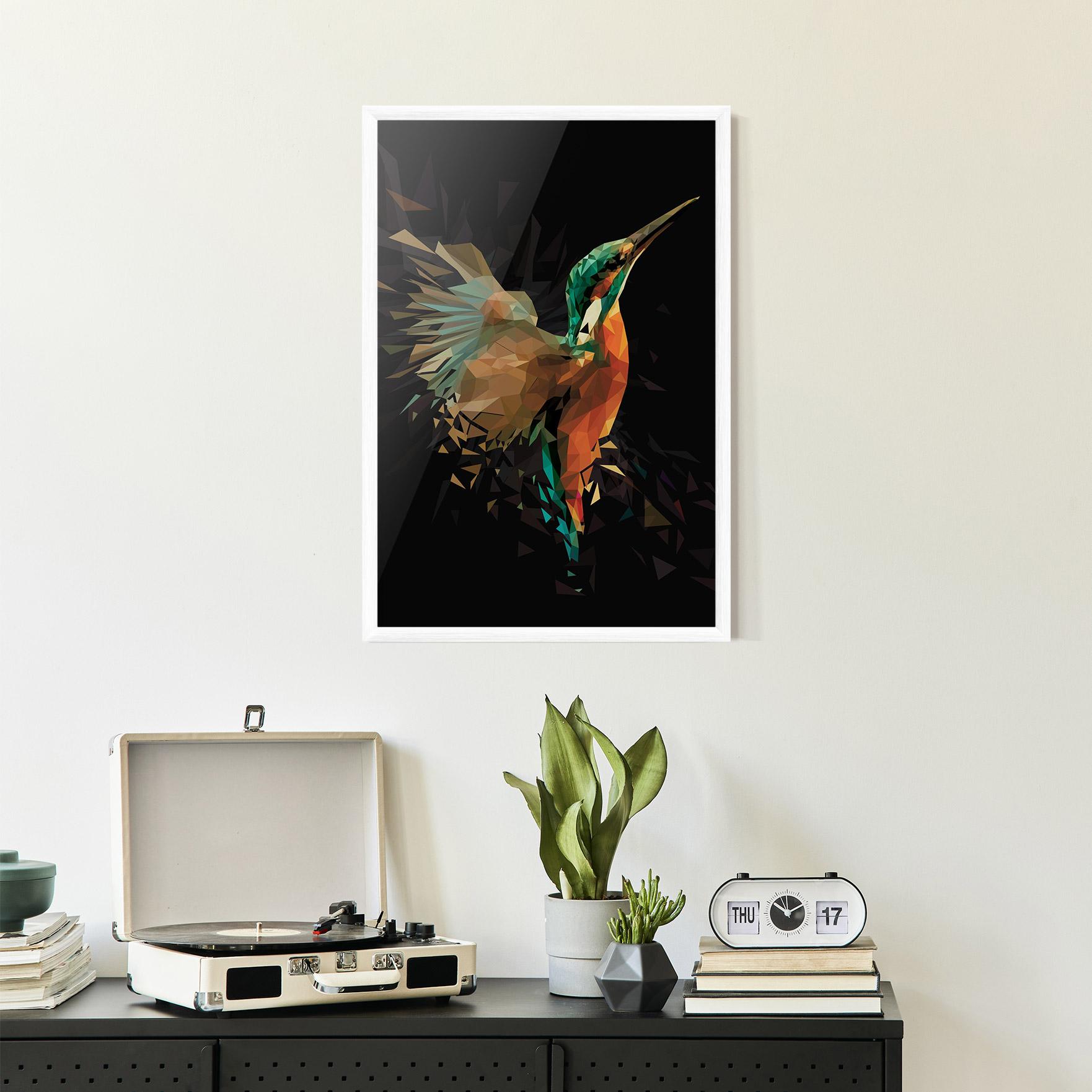 Gerahmte Poster Hummingbird Splash mockup 2