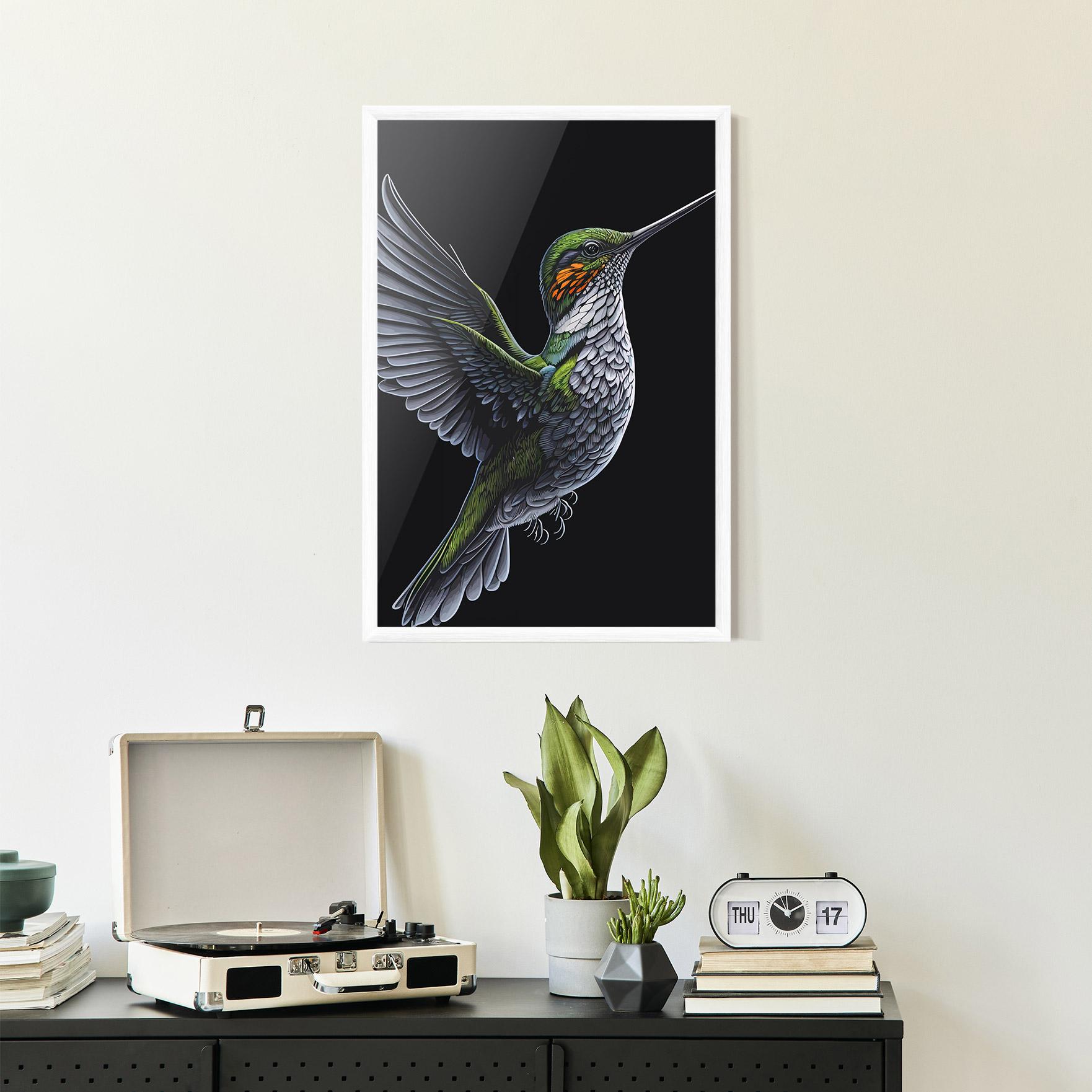 Gerahmte Poster Hummingbird mockup 2
