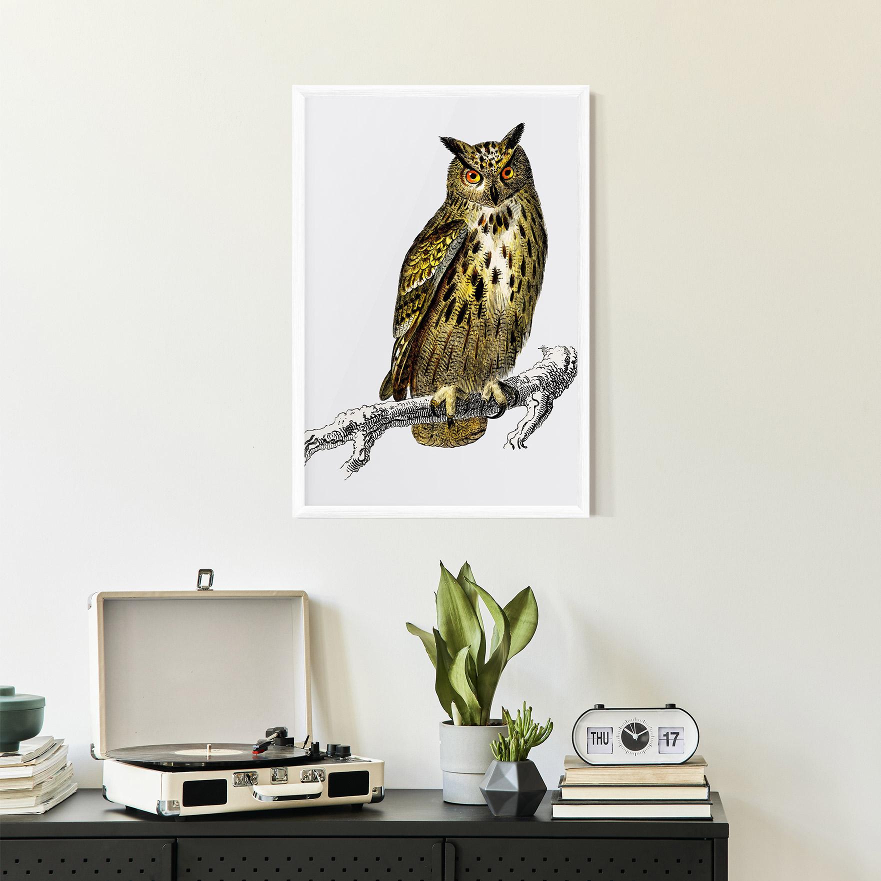 Gerahmte Poster Yellow Owl mockup 2