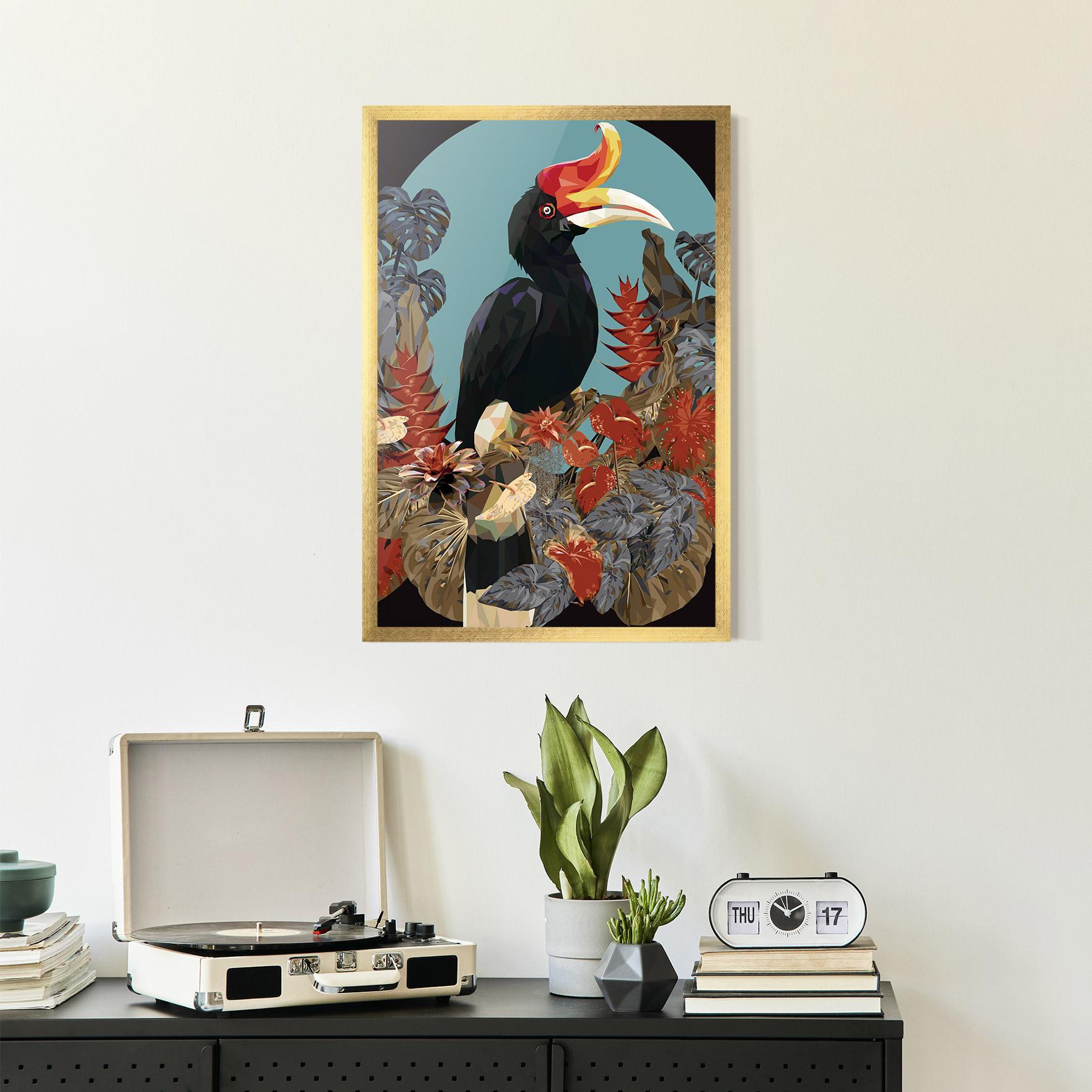 Gerahmte Poster Black Interesting Bird mockup 2
