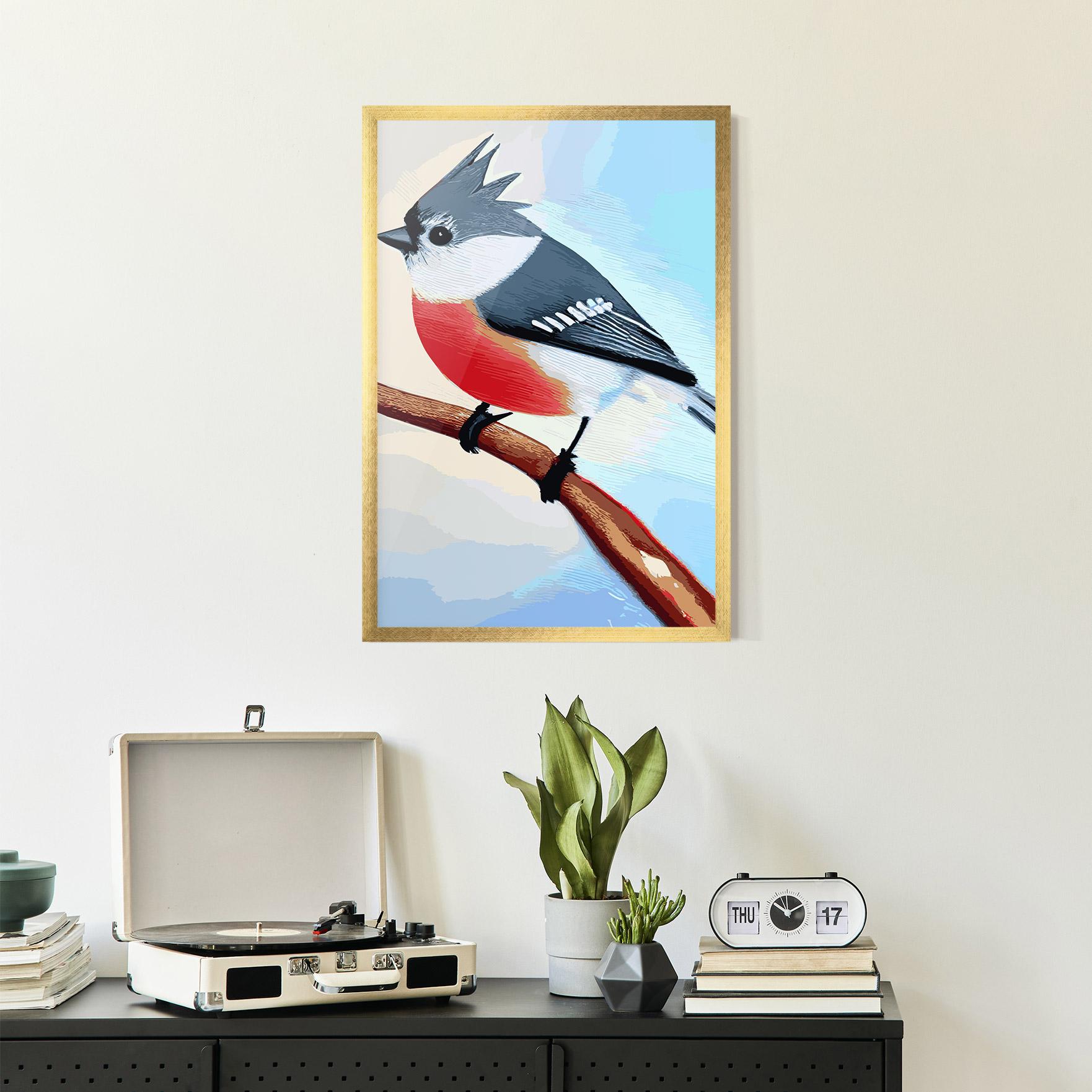Gerahmte Poster Blue Bird Painting mockup 2