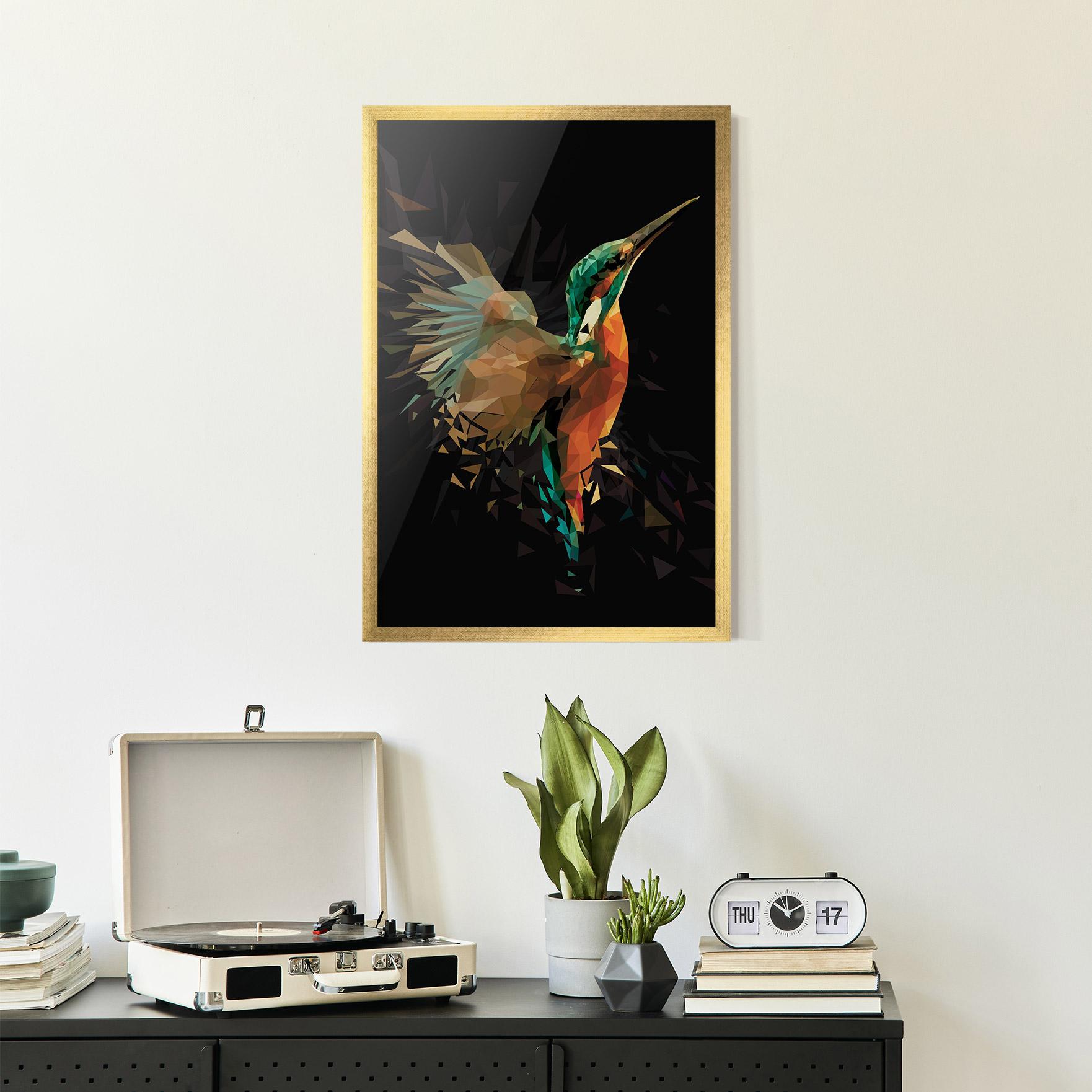 Gerahmte Poster Hummingbird Splash mockup 2