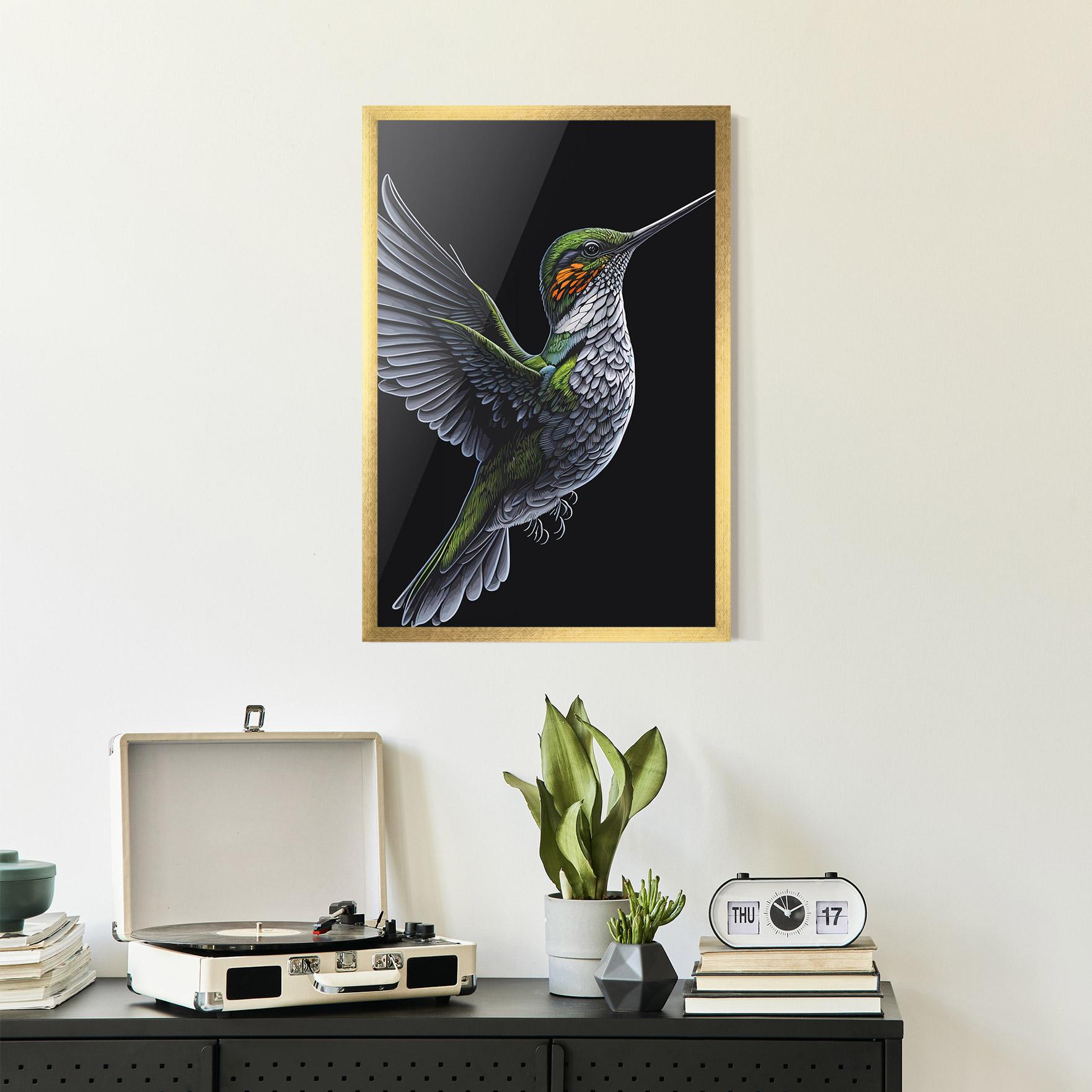 Gerahmte Poster Hummingbird mockup 2