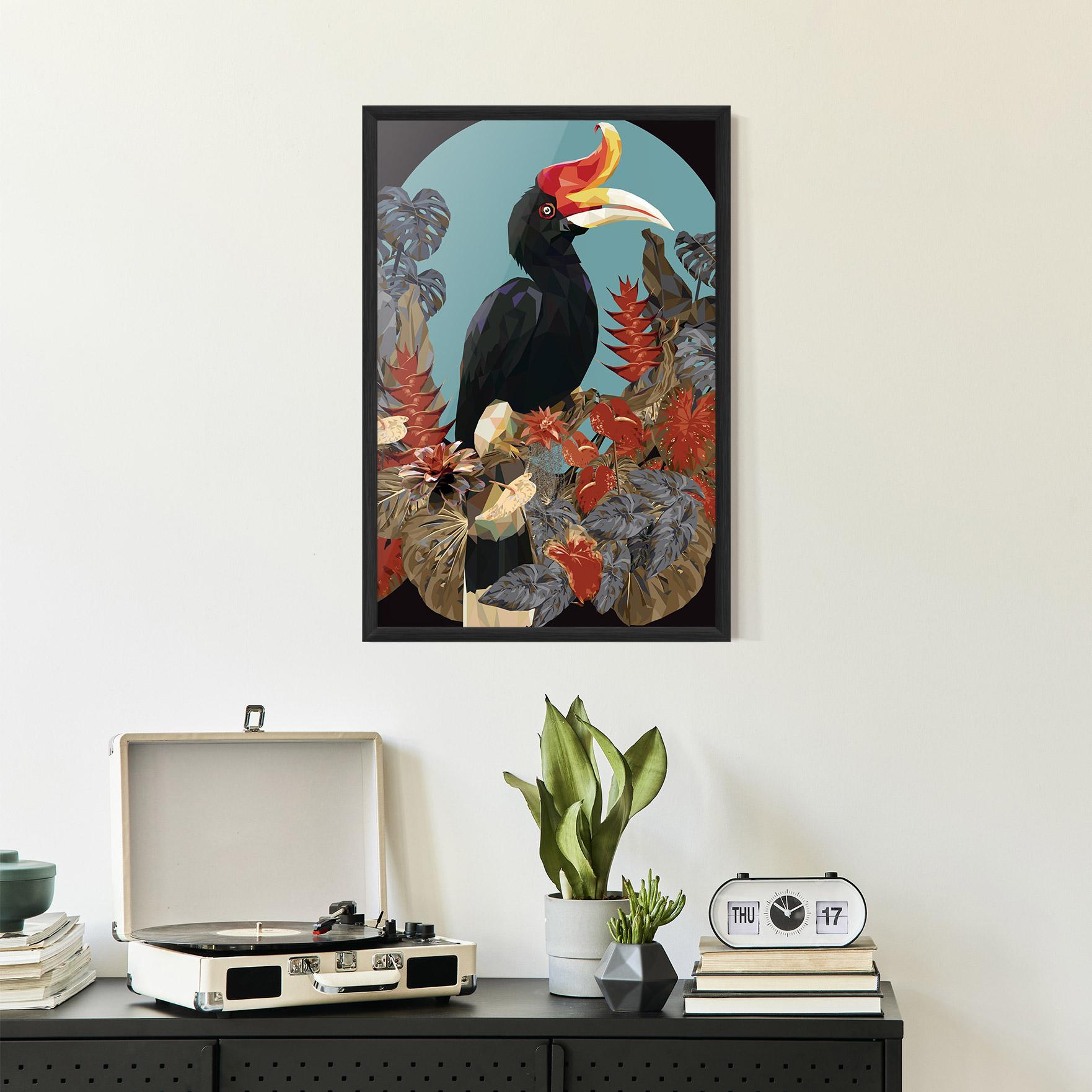 Gerahmte Poster Black Interesting Bird mockup 2