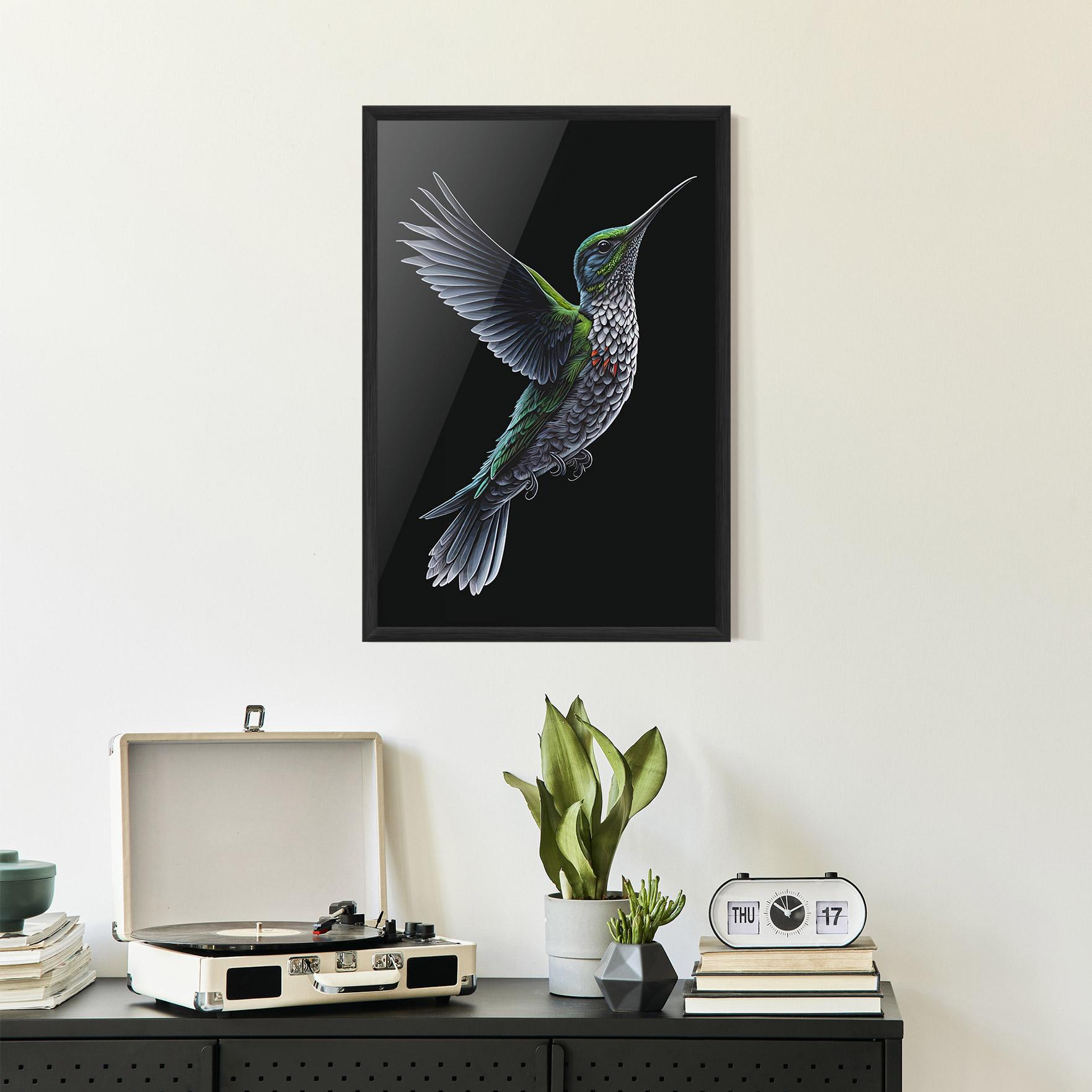Gerahmte Poster Green Hummingbird mockup 2