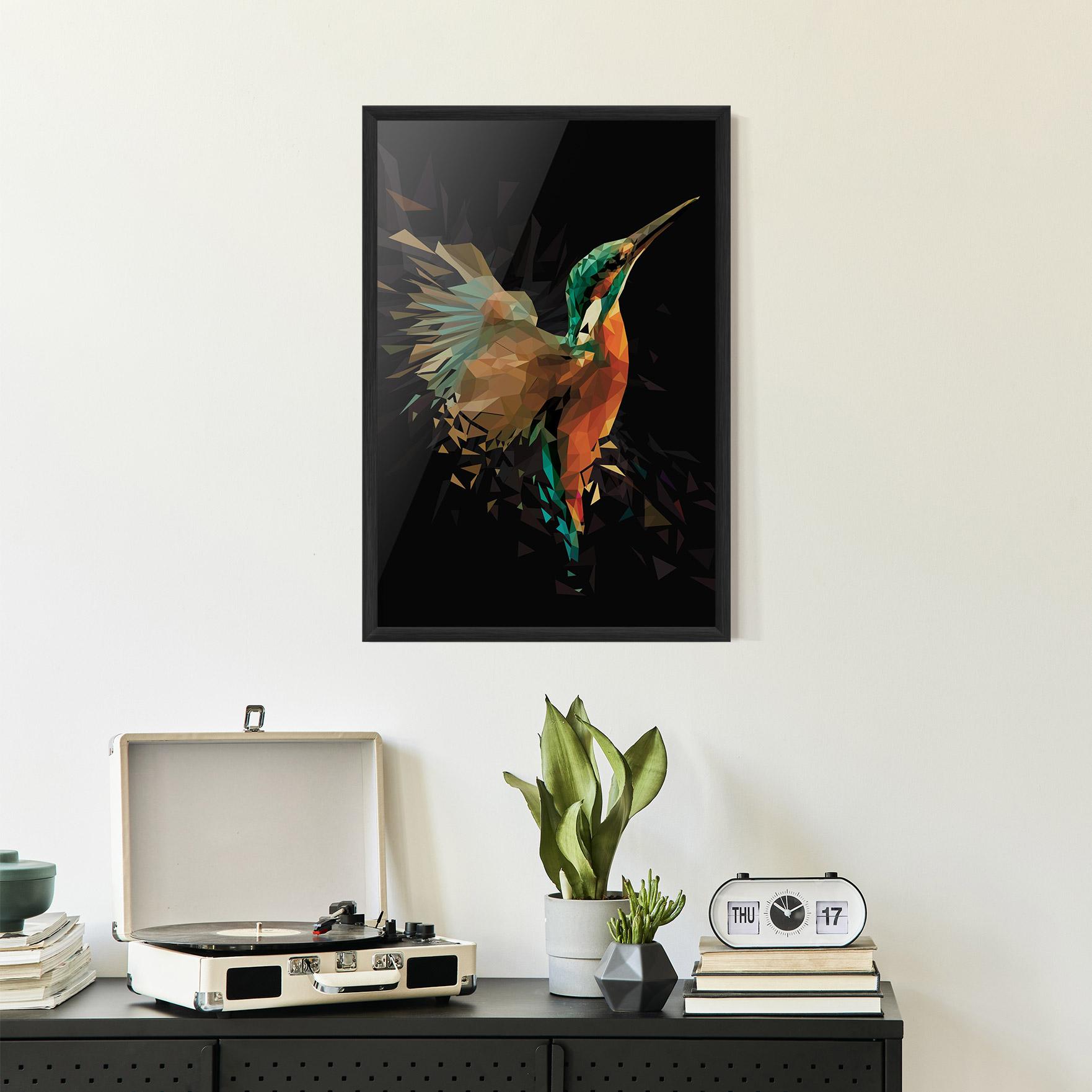 Gerahmte Poster Hummingbird Splash mockup 2