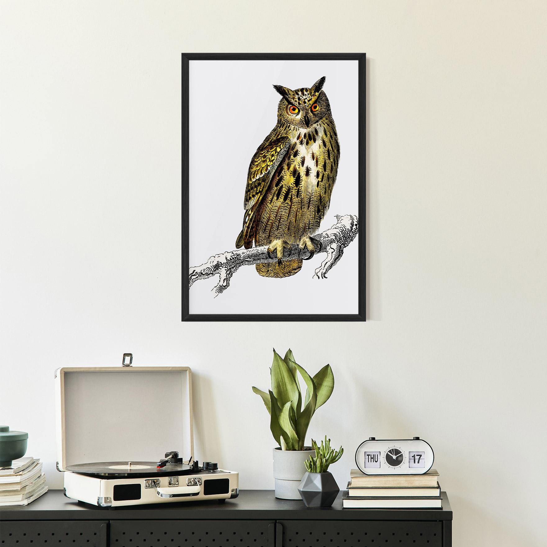 Gerahmte Poster Yellow Owl mockup 2