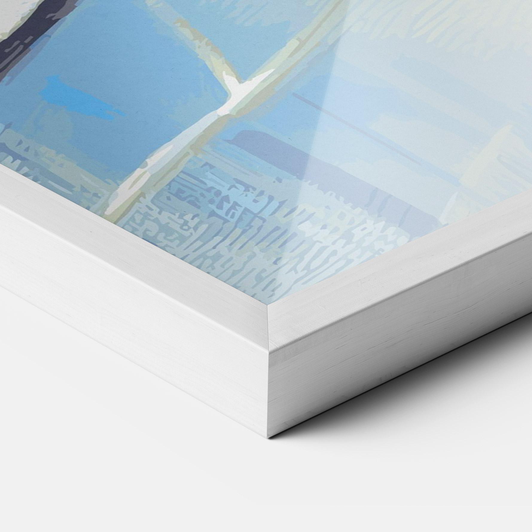 Gerahmte Poster Bird Winter Painting mockup 3