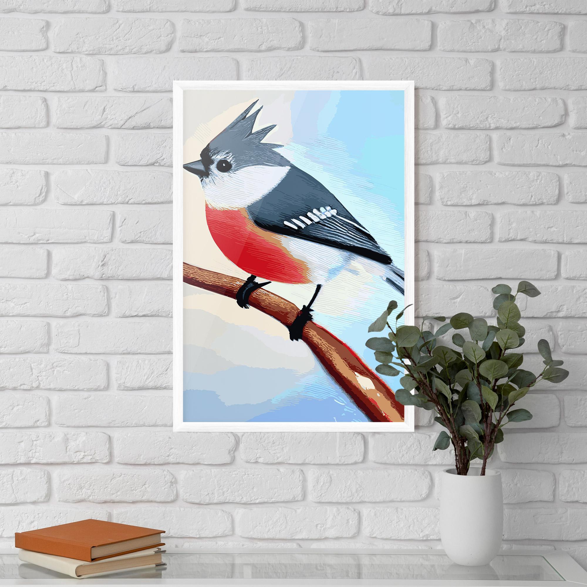 Gerahmte Poster Blue Bird Painting mockup 5