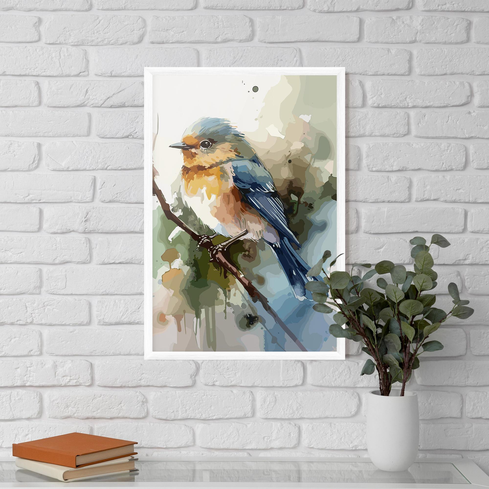 Gerahmte Poster Blue Pretty Bird mockup 5