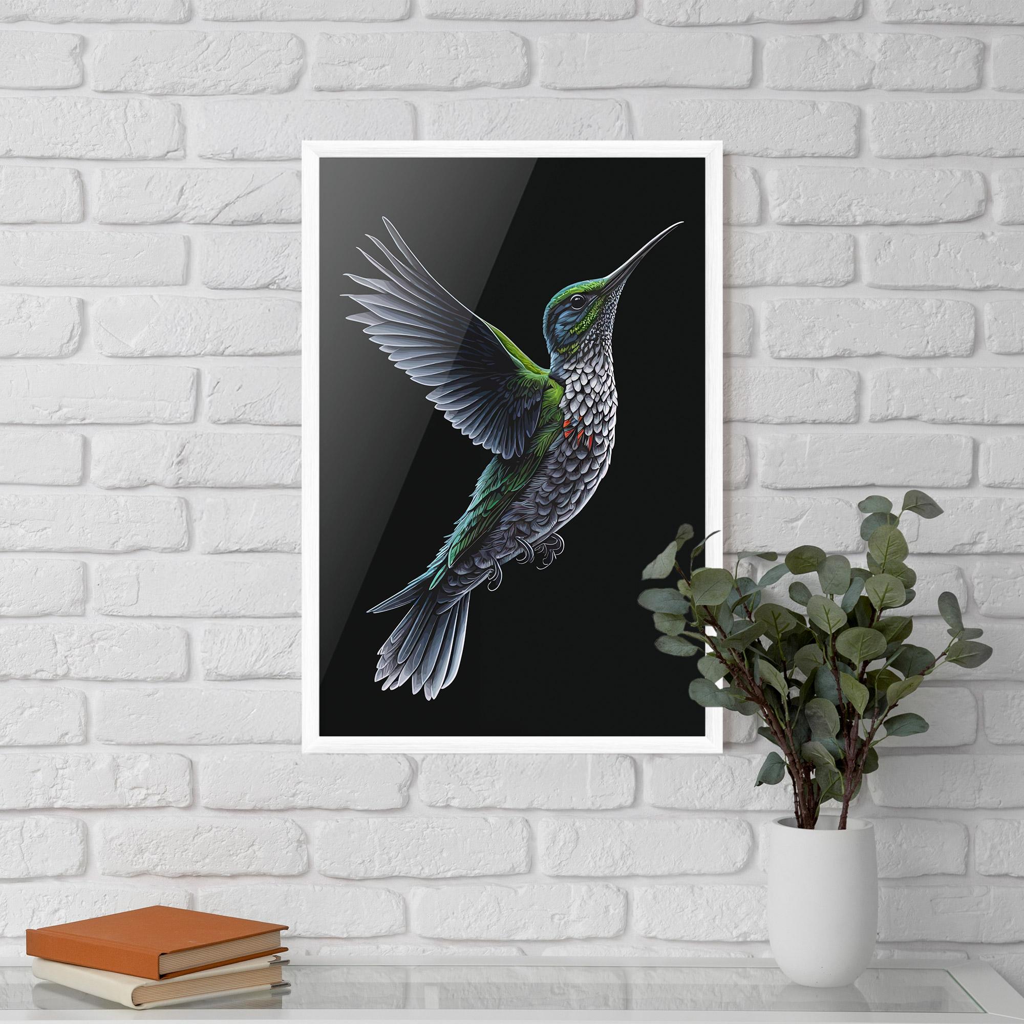 Gerahmte Poster Green Hummingbird mockup 5