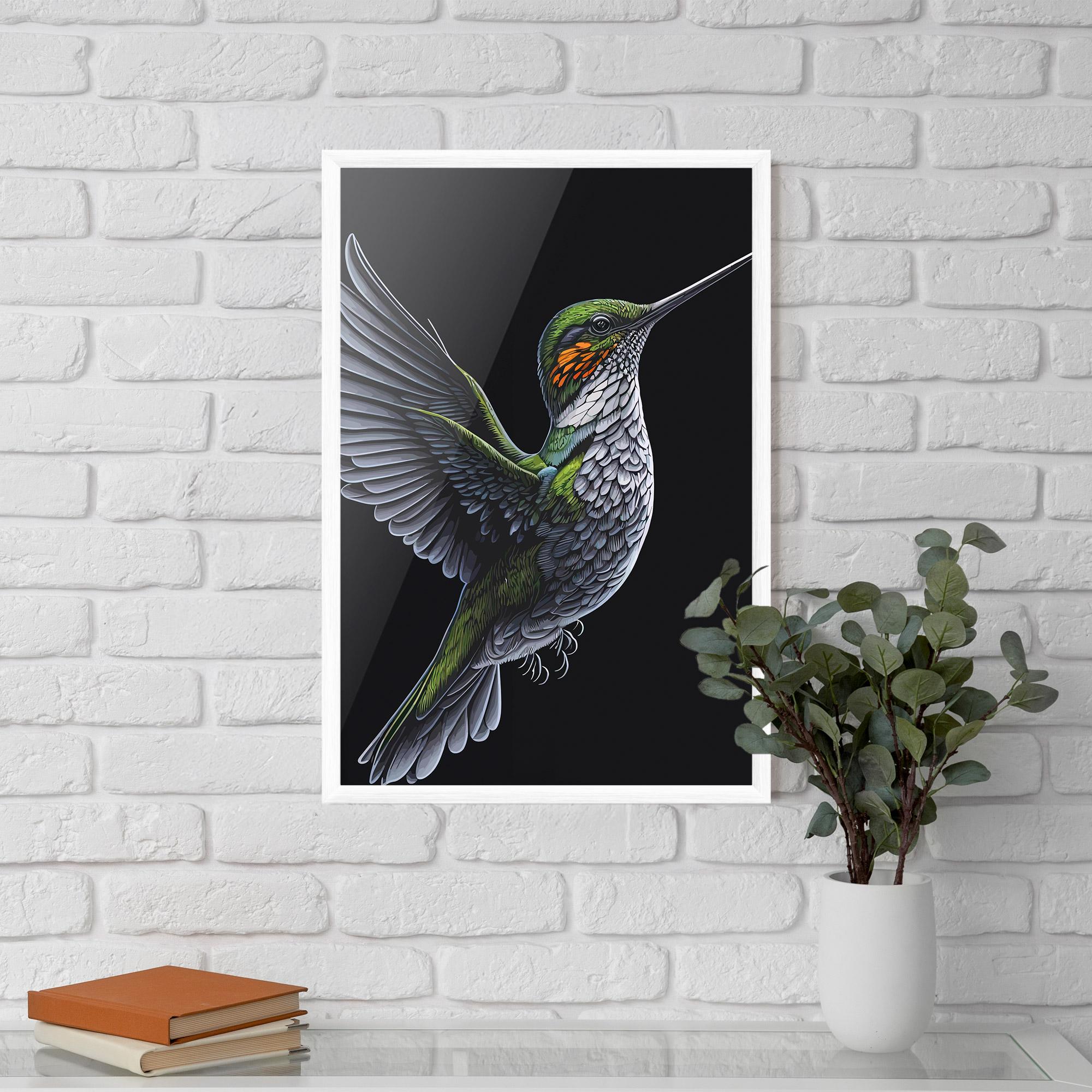 Gerahmte Poster Hummingbird mockup 5