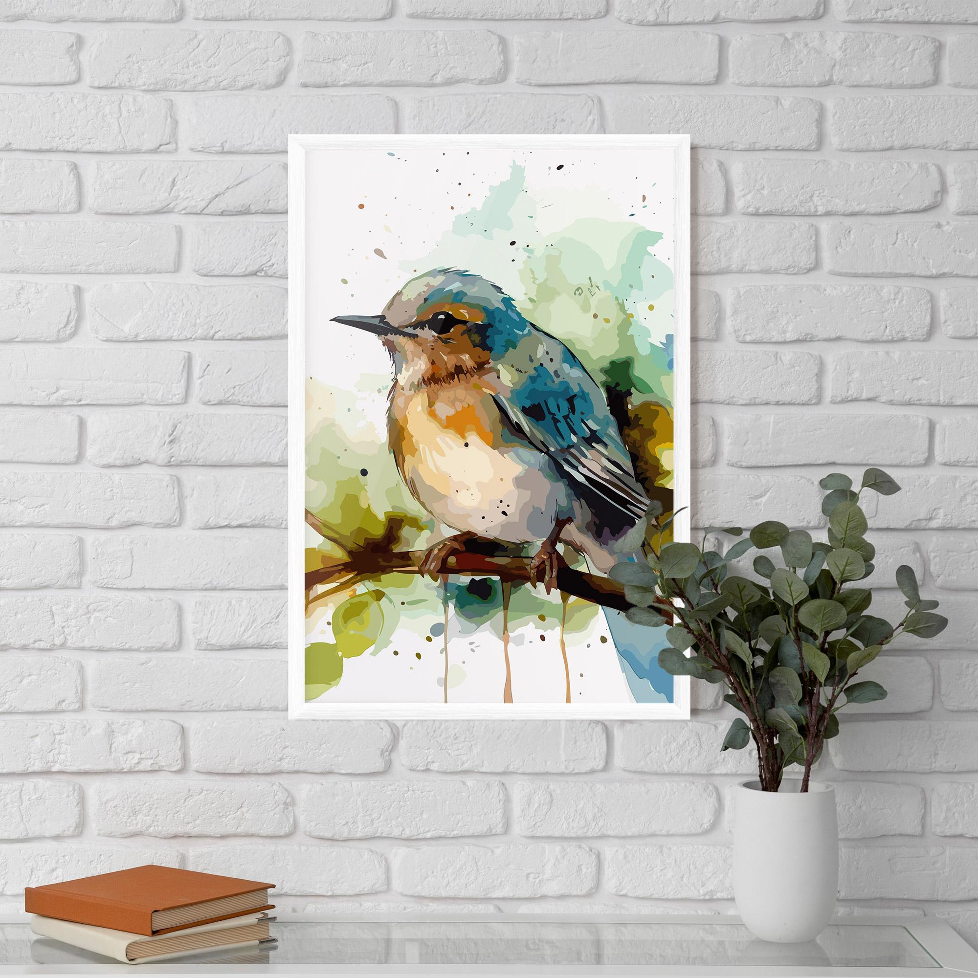 Gerahmte Poster Pretty Blue Bird mockup 5