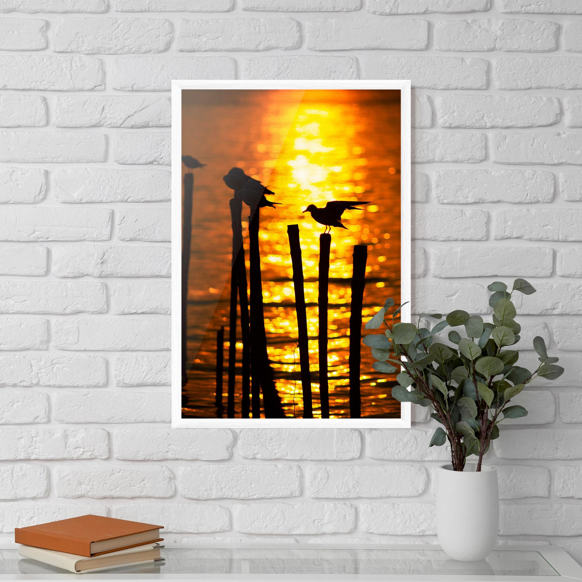 Gerahmte Poster Silhouettes Birds mockup 5