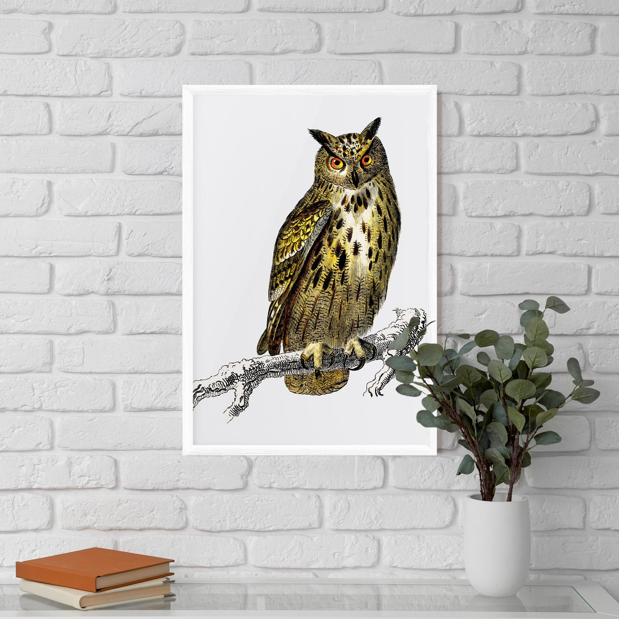 Gerahmte Poster Yellow Owl mockup 5