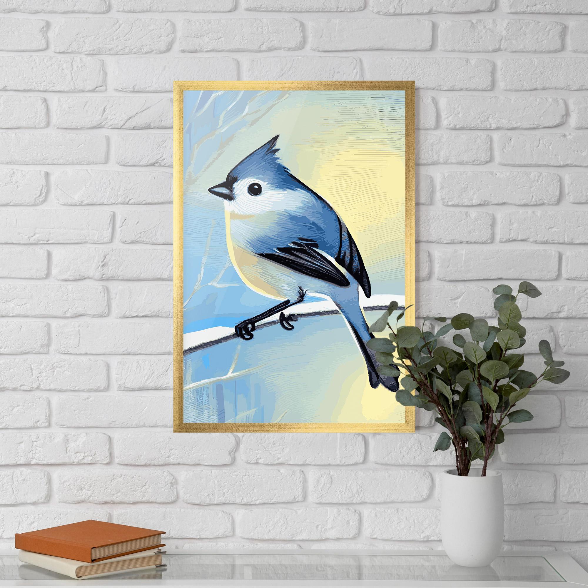 Gerahmte Poster Bird Winter Painting mockup 5