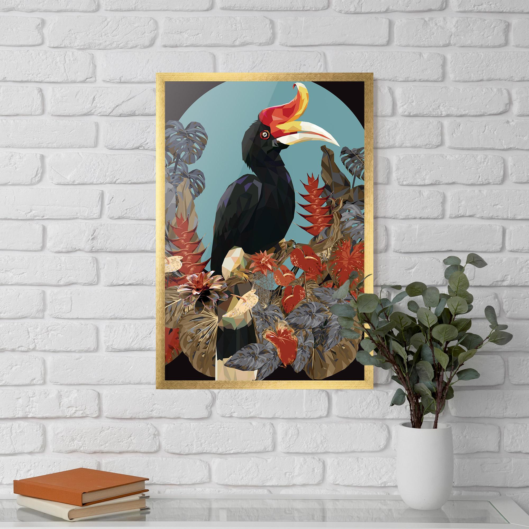 Gerahmte Poster Black Interesting Bird mockup 5