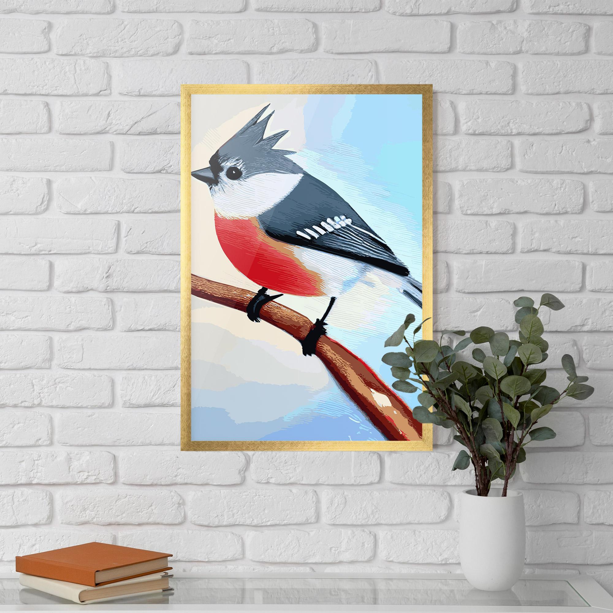 Gerahmte Poster Blue Bird Painting mockup 5