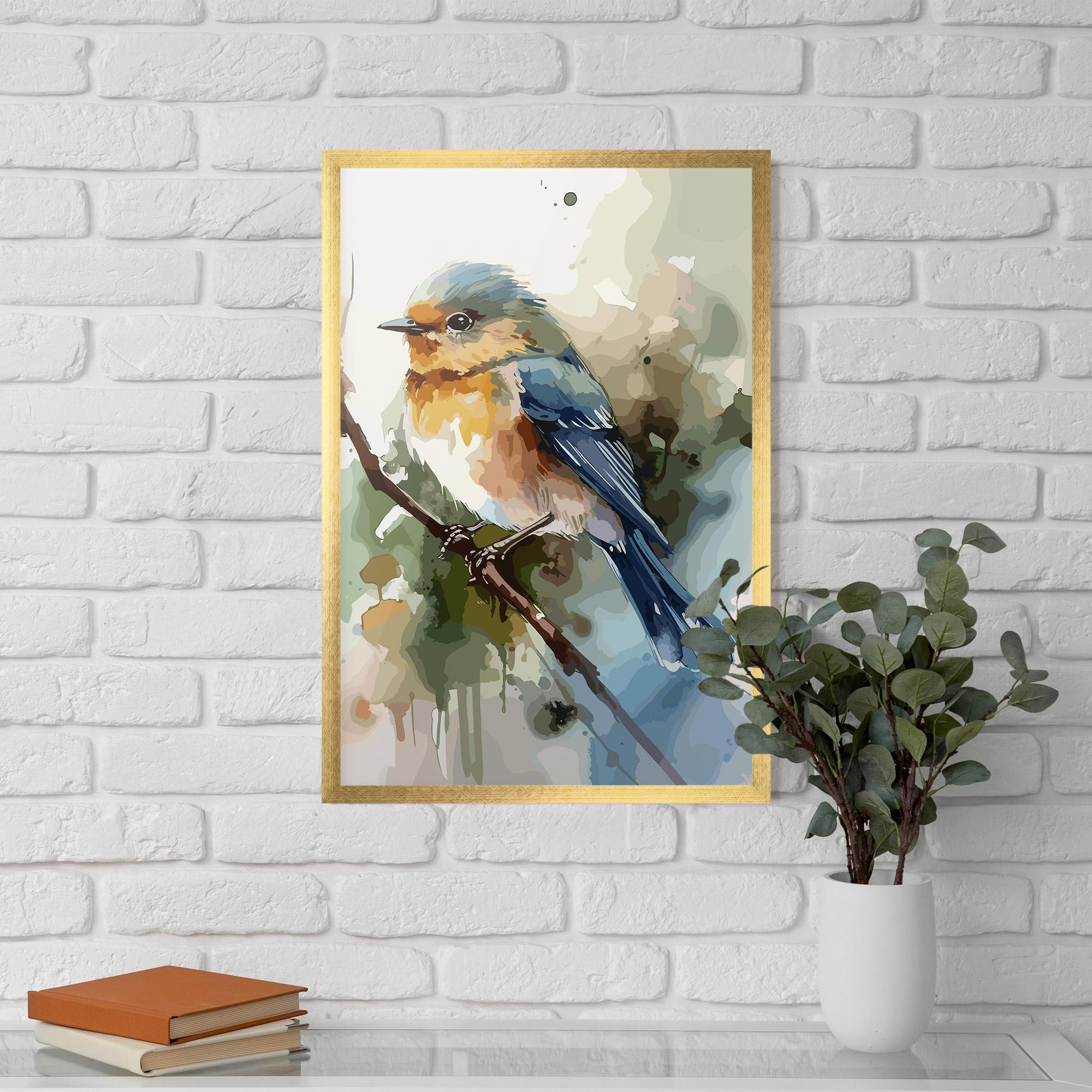 Gerahmte Poster Blue Pretty Bird mockup 5